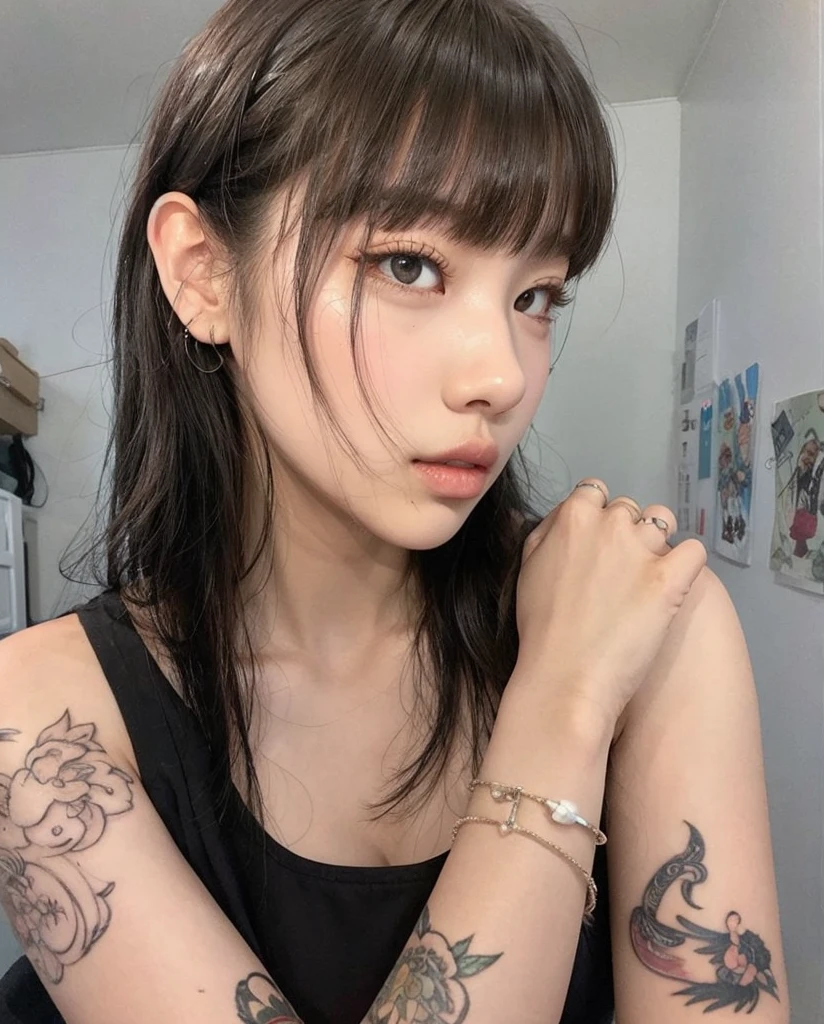 Un primer plano de una persona con un tatuaje en el brazo, Jinyoung Shin, Cai Xukun, jungkook, Hyung Tae, Ulzzang masculino, Kim Doyoung, Aesthetics of Jinyoung Shin, Hong June Hyung, Taejune Kim, Wonbin Lee, Hyung Tae Kim, handsome japanese demon boy, inspirado por Bian Shoumin, Seseon Yoon, foto de perfil
