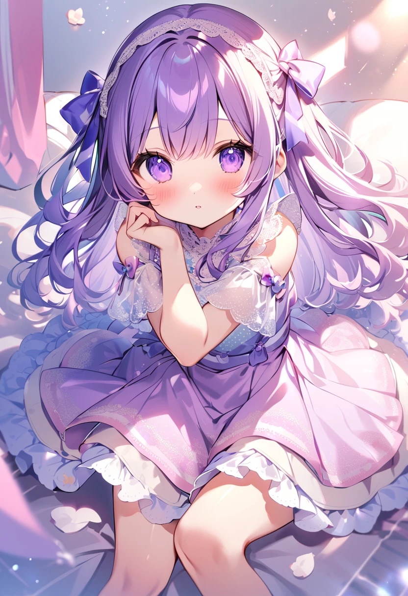 Little Bar Peep、she'A fair-skinned girl with cool pink cheeks.. sheのhairはバニラブロンドです, A little lighter than the Mini'hair. It is in the shape of a ring, Pulled by two pink ribbons、Lace-trimmed bonnet.
sheのドレスは少しアップデートされました.. Over a pale pink eyelet lace skirt、Periwinkle polka dot top bordered with white lace.。. No more lace-up bodices.. sheのブルマーはピンクと白のギンガムチェック.、It is bordered with lace, sheのブーツは青と白です. The big doll has no gloves. Shine; Glitter