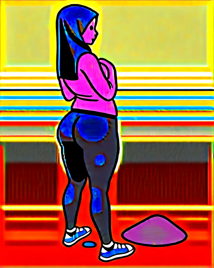 RAW, realistic graphics, realistic textures, Best quality, high resolution, (((Masterpiece))), High-definition, ultra-detailed, ultra-realistic rendering, ultra-hd, realistic body proportions, 1girl, cute face, short stature, chubby body, curvy hips, fat , black hijab, white long sleeve shirt, black chino pants, sneaker, black backpack, (((muddy pants))), full body view, in classroom, detailed classroom, orgfacial expressions, (((pooping on the floor))), (((poop lump inside pants))),