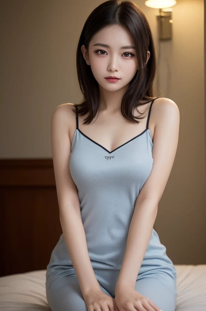 Tabletop, highest quality, shape, Very detailed, finely, High resolution, 8k wallpaper, Perfect dynamic composition, Beautiful and detailed,Random cute hair,,Natural color lip, Bold sexly pose, 20-year-old girl、sexly, Looking at the camera,Always blur the background,Perfect and beautiful face,Slim face and figure,Big eyes、Putting on gal makeup,Small face,Shooting from below、Blurred Background,Elegant feminine face、Cyberpunk Fashion、Change pose randomly、Randomly change the shooting angle and position, ra-detailed、Japanese、attractive beauty、seductive adult woman、pretty woman、piercing eyes、cool girl、swept bangs、Evil cadres、evil depravity、brainwash、mind control、lipstick、lip gloss、dark makeup、whisper in your ear、Evil expression、evil、hollow eyes,half-closed eyes、empty eyes、evil、vampire、succubus、vampire、Swear allegiance、sexly pose、hair ornaments、Charming, alluring, alluring, evil, seductive eyes, evil smile, exposed shoulders, exposed waist, exposed thighs, beautiful breasts, sexly pajamas, sexly cheongsam pajamas, on the bed, night, warm light, dark light