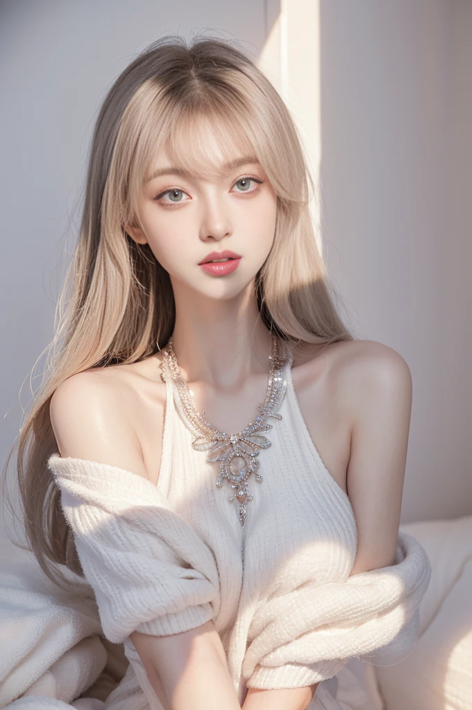 (high details:1.4)、(surrealism:1.4)、(soft lighting:1.05)、32,000、1 woman、realistic lighting、face lighting、ray tracing、(brightened light:1.2)、(improve quality:1.4)、(Realistic textured skin of the highest quality:1.4)、original photo, lifelike, full body woman love, bed, soggy, big bust, stylish hairstyle, pale skin, black eye, pink lips, (Beloved), (:1.1), ~Through, detailed background, detailed face, delicate eyes, good hair, Anatomically correct body, elastic skin, make up, masterpiece