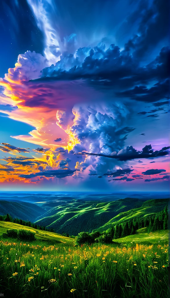 summer sky,photorealistic,highly realistic,extreme details,breathtakingly realistic,high contrast realism,high saturation realism,vibrant colors,dramatic lighting,captivating landscape,compelling storytelling,atmospheric scene,mesmerizing visuals,intricate details,strong emotions,celestial beauty,dreamlike world