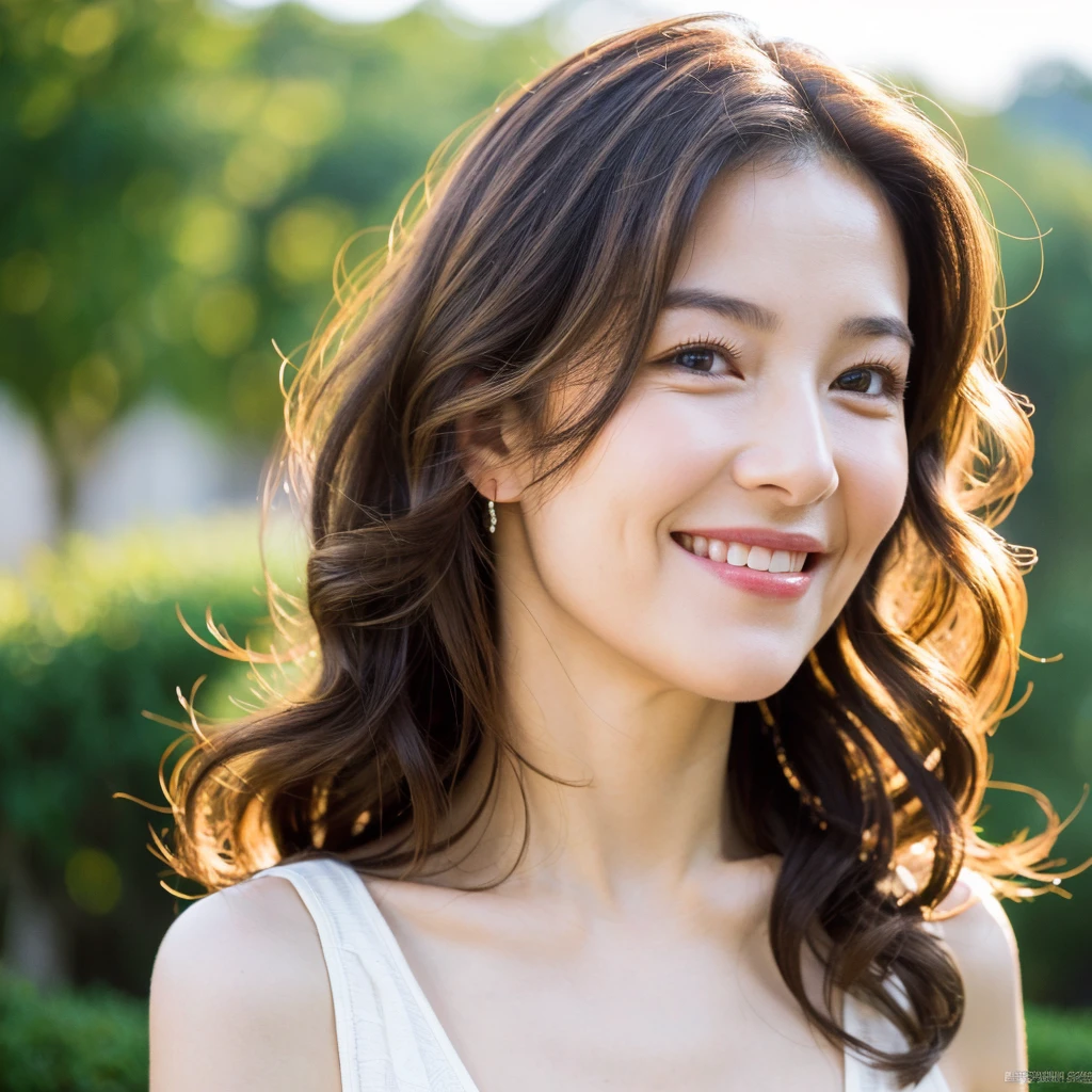 Beautiful mature woman with beautiful wavy long hair, Sexy beauty, Smile, Ultra-high resolution,(Realistic:1.4), ((Highest quality)), ((masterpiece)), (be familiar with),