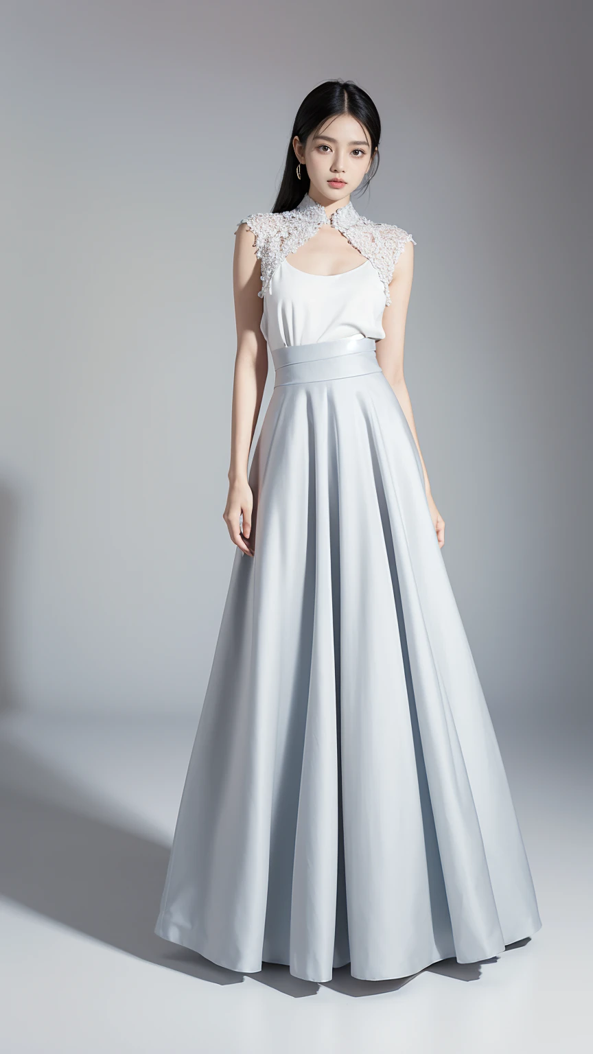 Beautiful woman, unique artsy style, full length, real , accessory, shoes 