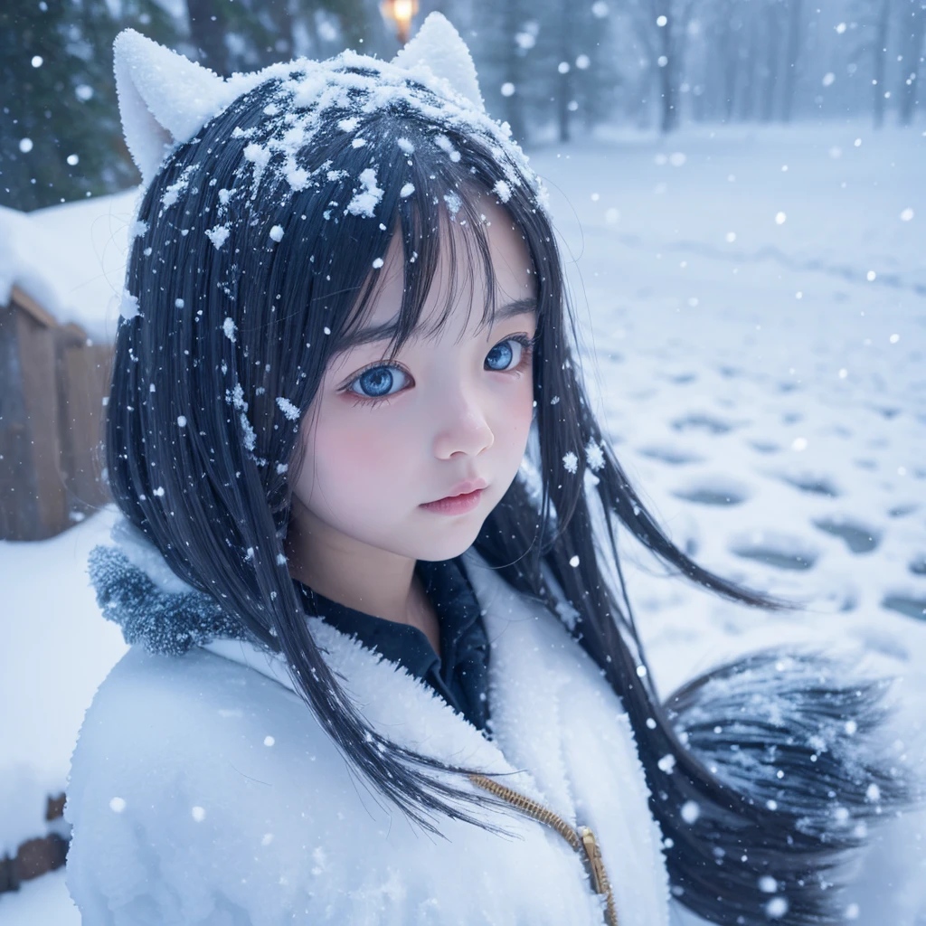 Cute Monster Girl Snow Scene