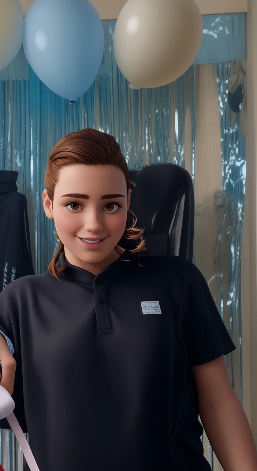 A blond-haired and light-skinned woman dressed red with her brown-haired baby with white shirt and suspenders. Estilo Disney pixar alta qualidade melhor qualidade