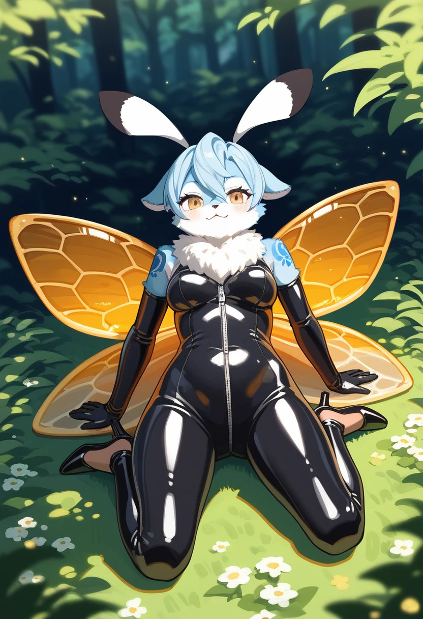 Highest quality, Highest quality, High quality illustrations, masterpiece, Ultra-high resolution, Detailed Background, beeの巣, bee蜜のプール, in the forest, Absurd, Perfect Anatomy, performance, Good lighting, Shadows in the movies(kemono, Furry Personifi猫ion), bee, Rubber Suit, Honey Latex, bee蜜のローション, neon, neonカラー, cyber punk, 蜜beeの衣装, 蜜beeコスプレ, ラバーの蜜beeの尻尾, Bee Wings, enamel, bee蜜のプール, bee蜜のローションを浴びている, bee蜜のスライムを纏っている, Kneeling, Tattoo, High heels, Lying down, Dynamic Angle