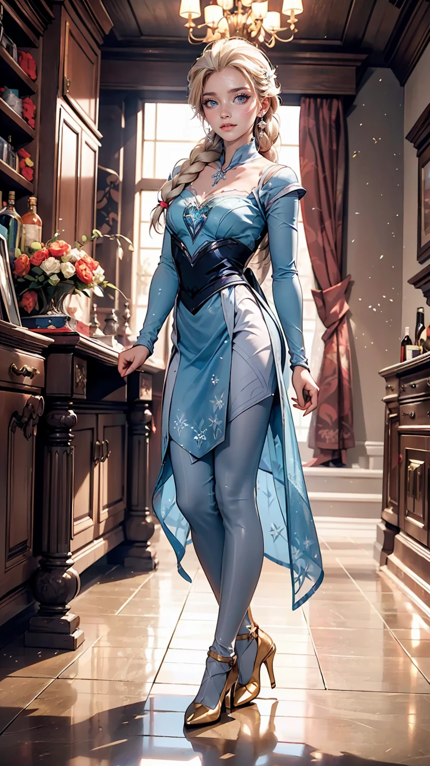 ((Full body photo, standing, on the floor)) Disney「Frozen」Anna and Elsa