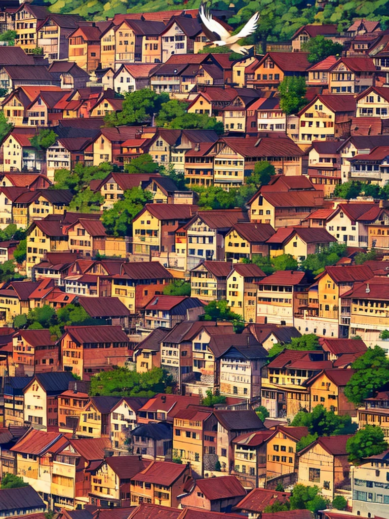 village,Bird's-eye view,peaceful