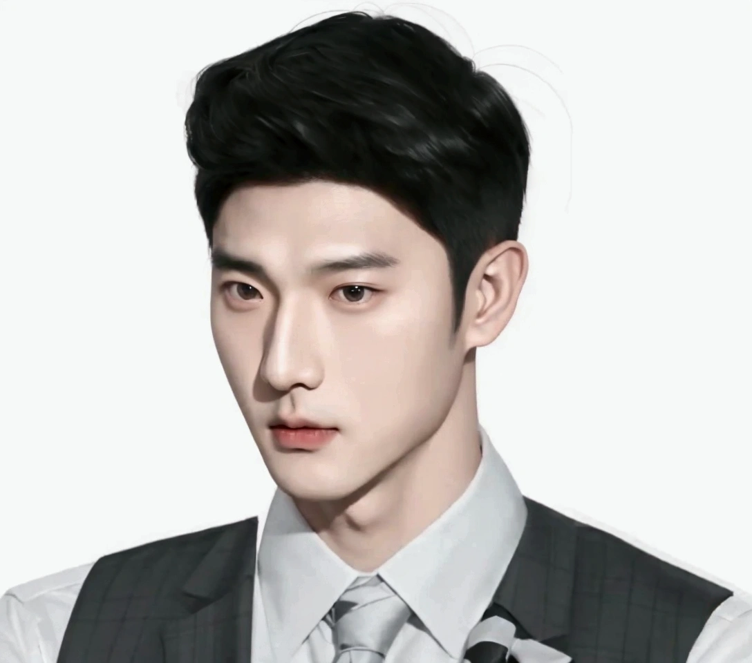 There is a drawing of a man wearing a tie and vest., Inspiration from Zhang Han, Inspiration from Kim Deuksin, Inspiration from Yan Juncheng, Inspired by Russell Dongjun Lu, Inspiration from Kang Se Hwang, Inspiration from Junggeun Lee, Inspired by Bian Shoumin, Inspired by Byeon Sang-byeok, Inspired by Sim Sa Jung
