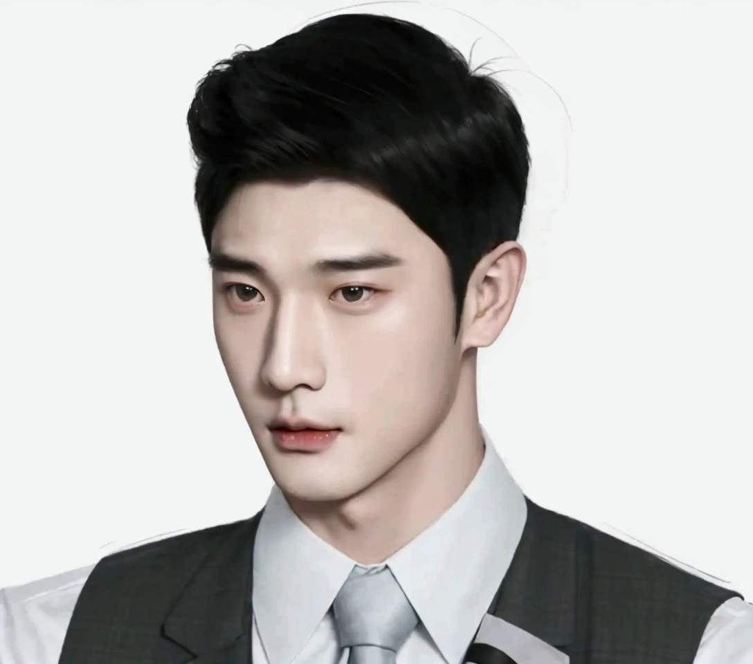 There is a drawing of a man wearing a tie and vest., Inspiration from Zhang Han, Inspiration from Kim Deuksin, Inspiration from Yan Juncheng, Inspired by Russell Dongjun Lu, Inspiration from Kang Se Hwang, Inspiration from Junggeun Lee, Inspired by Bian Shoumin, Inspired by Byeon Sang-byeok, Inspired by Sim Sa Jung