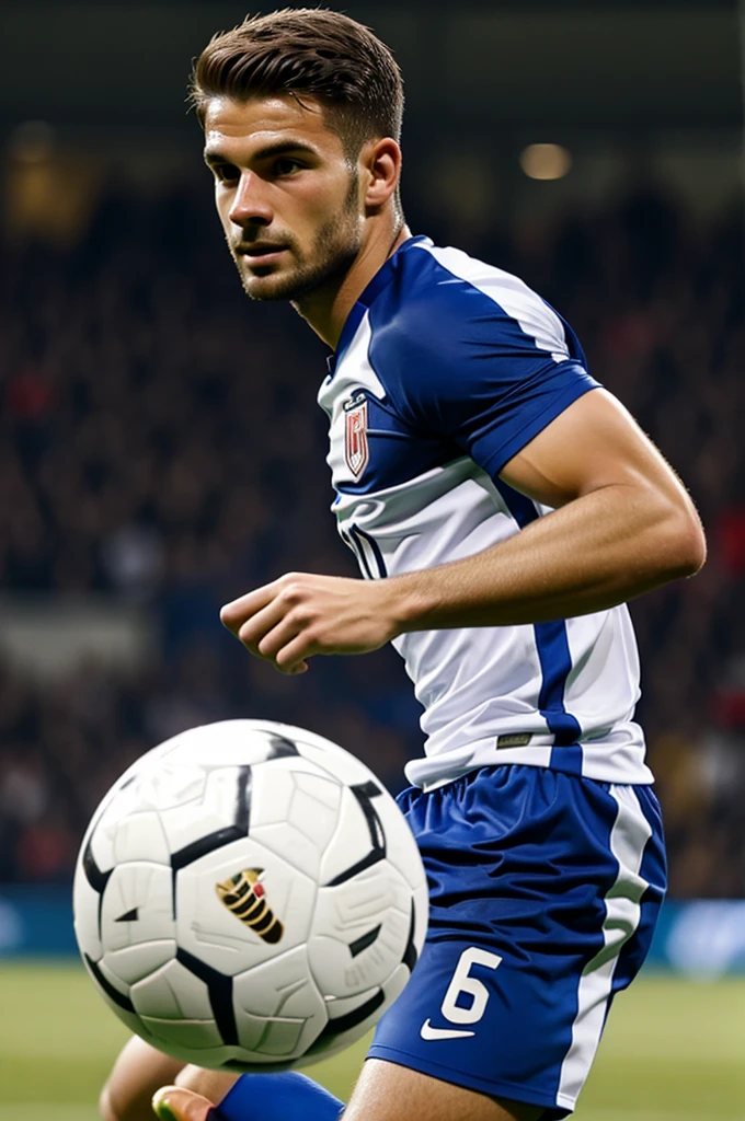 Handsome and realistic soccer player