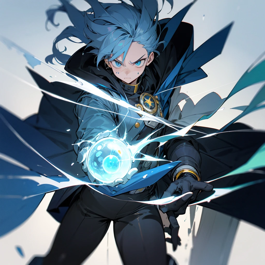 Like a Pro Hero in "My Hero Academia" com um Quirk de Manipulação Temporal e um artefato mágico como o Chronomantic Clock, his appearance would be striking and reflect both his power and his role as a hero. Here's a suggestion of what you might look like:
**hero costume**:
- **'s uniform**: A futuristic and elegant outfit, predominantly in silver and blue colors, symbolizing time and precision. The suit material is strong and flexible, allowing freedom of movement.
- **Chronomantic Clock**: The watch is integrated into your outfit, attached to the wrist or embedded on the chest like an emblem. It glows with a soft light when in use.
- **mask**: A partial mask that covers the upper half of the face, equipped with displays that analyze the environment in real time, helping with the use of Quirk.
- **Accessories**: Special gloves that help channel Quirk more precisely and reinforced boots for greater agility and stability.
**Physical Characteristics**:
- **Height and Body**: Medium to tall height, with an athletic and well-defined physique, reflecting the intensive training required to be a hero.
- **body hair**: body hair de comprimento médio, possibly in a single color or with blue or silver highlights, symbolizing your connection with time.
- **eyeballs**: eyeballs de cor incomum, maybe deep blue or silver, that glow slightly when you use your Quirk, adding a touch of mysticism.
- **Scars and Marks**: Some scars from past battles, showing your experience and resilience, in addition to a possible temporal symbol tattooed somewhere visible, such as on the arm or neck.
Your appearance reflects your unique ability and your status as a respected hero, combining functionality and aesthetics to create an imposing and inspiring image.