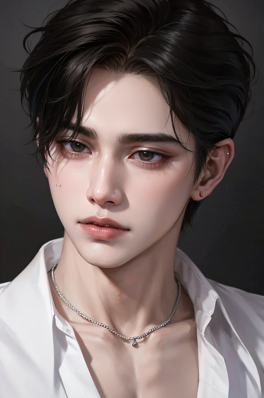 trimmed man in black coat and tie looking at camera, inspired by Yanjun Cheng, Jinyoung Canela, inspired by Zhang Han, Jungkook, yanjun chengt, photorrealistic!!!!!!! artwork style, portrait of kpop idol, realism artstyle, realistic anime artstyle, artwork style realista, anime realism style, nft portrait, artwork style realista