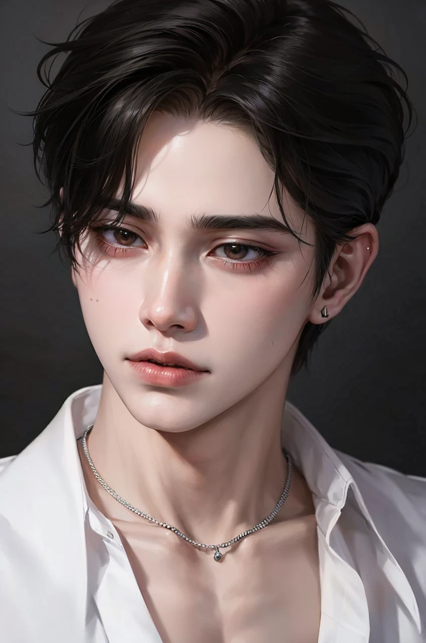 trimmed man in black coat and tie looking at camera, inspired by Yanjun Cheng, Jinyoung Canela, inspired by Zhang Han, Jungkook, yanjun chengt, photorrealistic!!!!!!! artwork style, portrait of kpop idol, realism artstyle, realistic anime artstyle, artwork style realista, anime realism style, nft portrait, artwork style realista