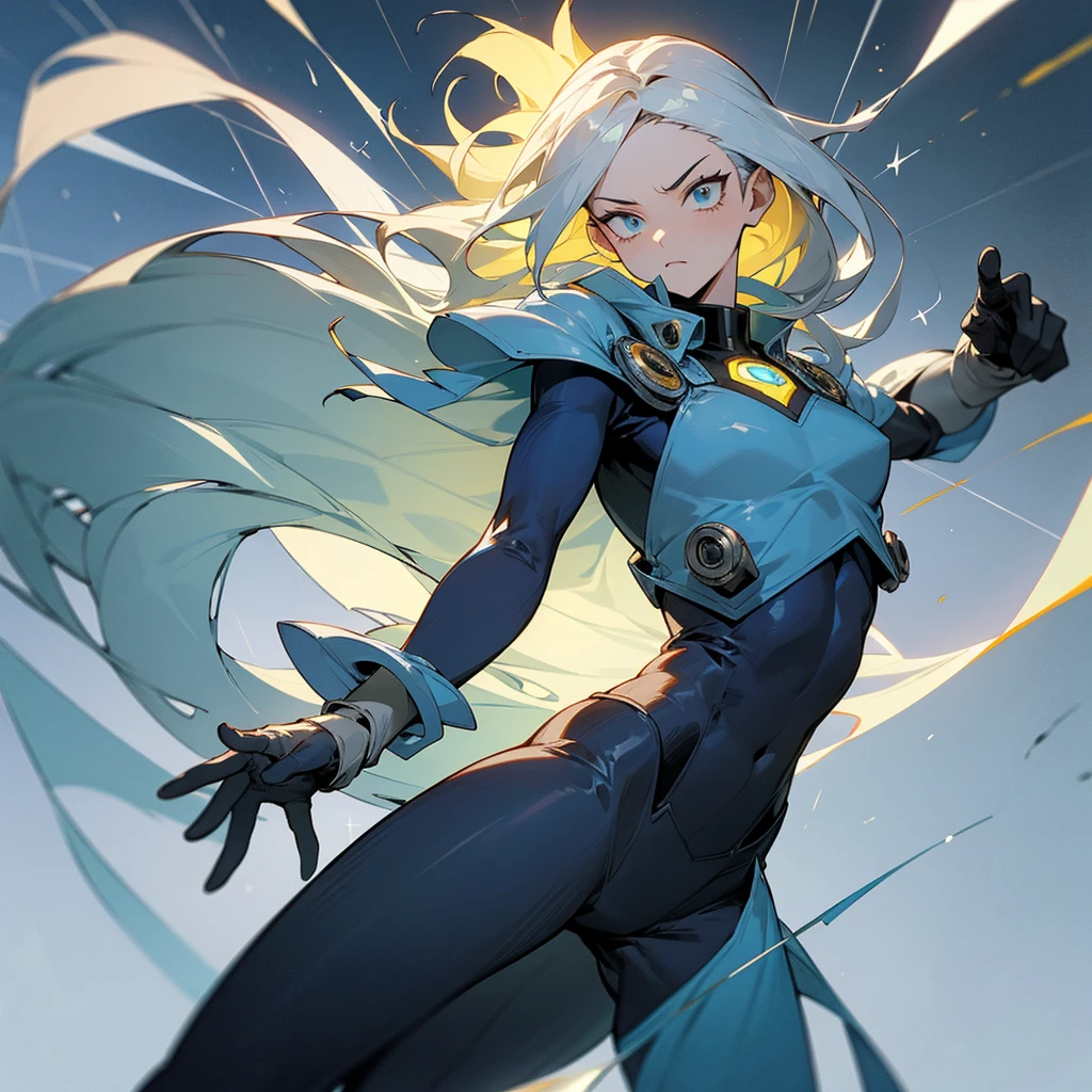 Like a Pro Hero in "My Hero Academia" com um Quirk de Manipulação Temporal e um artefato mágico como o Chronomantic Clock, his appearance would be striking and reflect both his power and his role as a hero. Here's a suggestion of what you might look like:
**hero costume**:
- **'s uniform**: A futuristic and elegant outfit, predominantly in silver and blue colors, symbolizing time and precision. The suit material is strong and flexible, allowing freedom of movement.
- **Chronomantic Clock**: The watch is integrated into your outfit, attached to the wrist or embedded on the chest like an emblem. It glows with a soft light when in use.
- **mask**: A partial mask that covers the upper half of the face, equipped with displays that analyze the environment in real time, helping with the use of Quirk.
- **Accessories**: Special gloves that help channel Quirk more precisely and reinforced boots for greater agility and stability.
**Physical Characteristics**:
- **Height and Body**: Medium to tall height, with an athletic and well-defined physique, reflecting the intensive training required to be a hero.
- **body hair**: body hair de comprimento médio, possibly in a single color or with blue or silver highlights, symbolizing your connection with time.
- **eyeballs**: eyeballs de cor incomum, maybe deep blue or silver, that glow slightly when you use your Quirk, adding a touch of mysticism.
- **Scars and Marks**: Some scars from past battles, showing your experience and resilience, in addition to a possible temporal symbol tattooed somewhere visible, such as on the arm or neck.
Your appearance reflects your unique ability and your status as a respected hero, combining functionality and aesthetics to create an imposing and inspiring image.