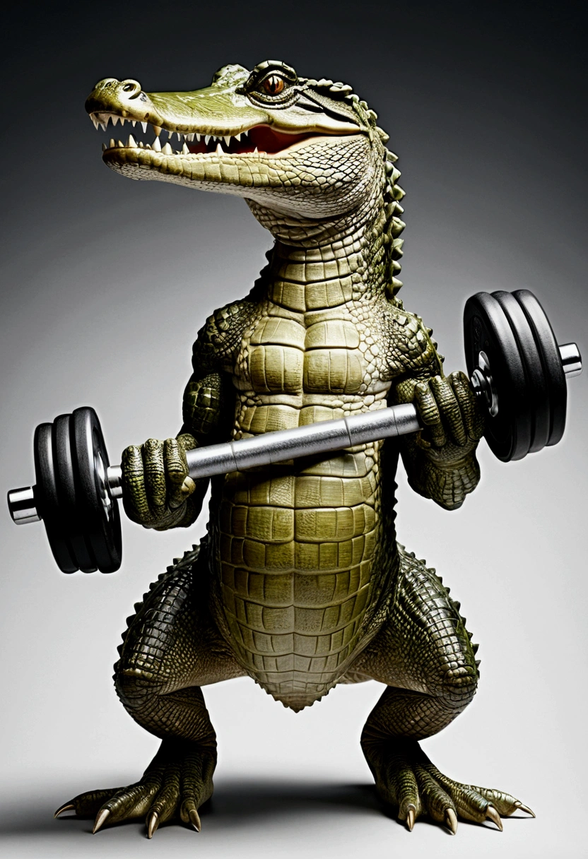 Crocodile lifting dumbbell