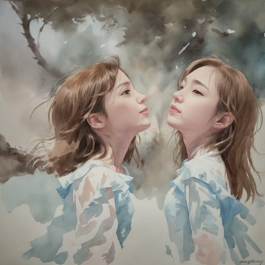 Mom and her  kiss each other (masterpiece, realistic:1.4), (extremely intricate:1.2), close shot , portrait, (upper body:1.2), (from front:1.3), backless dress, (long dress:1.2), very long hair, breasts, bare shoulders, sky, ocean, water, looking at viewer, italian, head tilt, wind, cloud, sunlight, outdoor, 1girl, solo, cinematic light, ultra high res, 8k uhd, film grain, perfect anatomy, exquisitely detailed skin, best shadow, delicate, RAW, highres, clean lines,