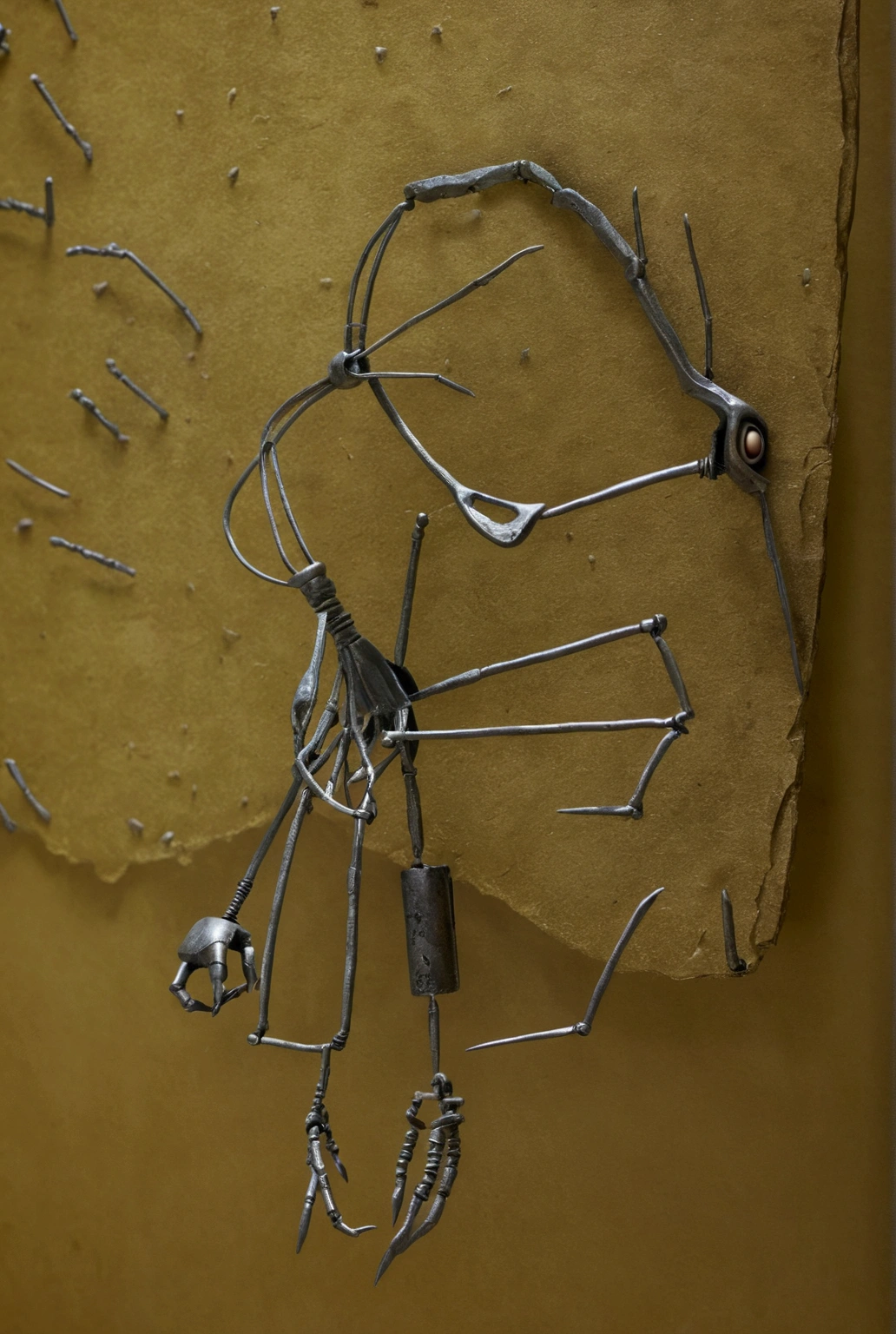 Coraline movie doll being grabbed by a metal claw in