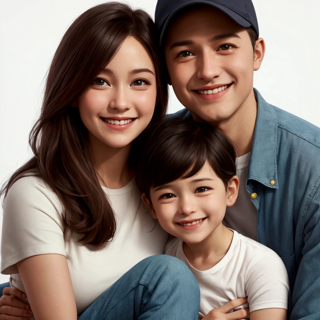 cartoon family,happy,smile