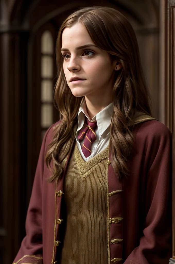 "(First person, Emma Watson, ultra realistic, with wrinkles and frown lines, dressed as Hermione in Harry Potter, Full body, with masterpiece quality in ultra-detail, header 16k)" -> "(First person:1.5, Emma Watson:1.5, ultra-realistic:1.5, wrinkles:1.5, expression lines:1.5, dressed as Hermione in Harry Potter, full body, Legs showing, masterpiece, ultra-detail, header 16k)"