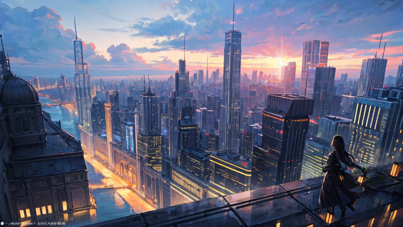 (Best quality,4K,8K,A high resolution,Masterpiece:1.2),Ultra-detailed,(Realistic,Photorealistic,photo-realistic:1.37),Futuristic floating city,Futuristic technology,Huge urban high-tech tablet platform,Airship,Floating in the sky,Futuristic city,Small airships around,High-tech hemispherical platform,Colorful lights,Advanced architecture,modernn architecture,skyscrapper,Access the cloud,Scenic beauty,view over city,Impressive design,Blend seamlessly with nature,energetic and vibrant atmosphere,Futuristic transportation system,Parking is suspended,Transparent path,Lush greenery,Sky gardens,cascading waterfalls,Magnificent skyline,reflections on the water,Sparkling river,Architectural innovation,futuristic skyscrapers,Transparent dome,The shape of the building is unusual,Elevated walkway,Impressive skyline,Glowing lights,Futuristic technology,Minimalist design,Scenic spots,Panoramic view,Cloud Piercing Tower,Vibrant colors,epic sunrise,epic sunset,Dazzling light display,magical ambiance,The future city,Urban Utopia,LuxuryLifestyle,Innovative energy,sustainable development,Smart city technology,Advanced infrastructure,Tranquil atmosphere,Nature and technology live in harmony,Awesome cityscape,Unprecedented urban planning,Architecture connects seamlessly with nature,High-tech metropolis,A cutting-edge engineering marvel,The future of urban living,Visionary architectural concept,Energy-efficient buildings,Harmony with the environment,A city floating above the clouds,Utopian dreams become reality,The possibilities are endless,State-of-the-art transportation network,Green energy integration,Innovative materials,Impressive holographic display,Advanced communication system,Breathtaking aerial view,Quiet and peaceful environment,Modernist aesthetics,Ethereal beauty
