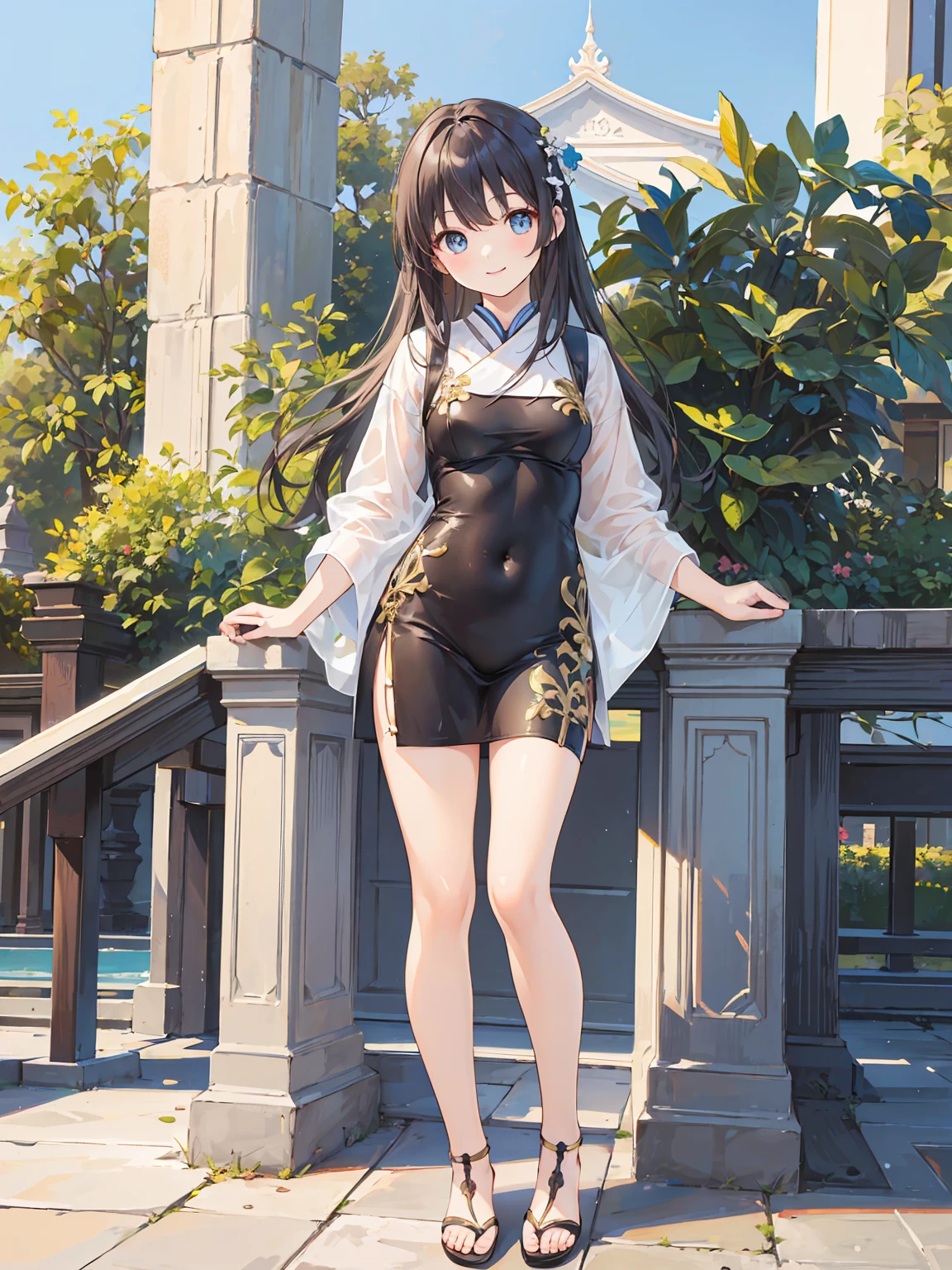 Full body ,dynamic Standing ,(realistic:1.37)、Full body ,(Masterpiece), ((((best quality))) , (((very detailed))) , (((Masterpiece))) , 1 girl, cute, , smile, Look at the viewer., Thailand's female , Seifuku, photograph, realistic, best quality, hired, detailed face, Detailed background, depth of field, Bokeh , white background , (Full body:1.5), Blank white background, (white background), Transparent background, looking down, ((masterpiece, illustration, best quality))