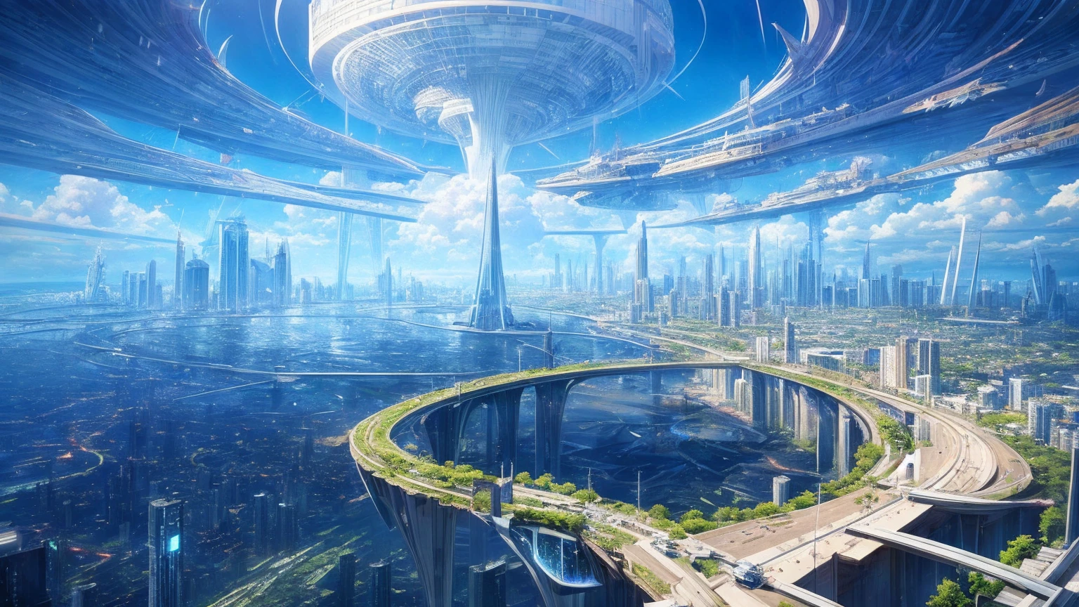 (Best quality,4K,8K,A high resolution,Masterpiece:1.2),Ultra-detailed,(Realistic,Photorealistic,photo-realistic:1.37),Futuristic floating city,Futuristic technology,Huge urban high-tech tablet platform,Airship,Floating in the sky,Futuristic city,Small airships around,High-tech hemispherical platform,Colorful lights,Advanced architecture,modernn architecture,skyscrapper,Access the cloud,Scenic beauty,view over city,Impressive design,Blend seamlessly with nature,energetic and vibrant atmosphere,Futuristic transportation system,Parking is suspended,Transparent path,Lush greenery,Sky gardens,cascading waterfalls,Magnificent skyline,reflections on the water,Sparkling river,Architectural innovation,futuristic skyscrapers,Transparent dome,The shape of the building is unusual,Elevated walkway,Impressive skyline,Glowing lights,Futuristic technology,Minimalist design,Scenic spots,Panoramic view,Cloud Piercing Tower,Vibrant colors,epic sunrise,epic sunset,Dazzling light display,magical ambiance,The future city,Urban Utopia,LuxuryLifestyle,Innovative energy,sustainable development,Smart city technology,Advanced infrastructure,Tranquil atmosphere,Nature and technology live in harmony,Awesome cityscape,Unprecedented urban planning,Architecture connects seamlessly with nature,High-tech metropolis,A cutting-edge engineering marvel,The future of urban living,Visionary architectural concept,Energy-efficient buildings,Harmony with the environment,A city floating above the clouds,Utopian dreams become reality,The possibilities are endless,State-of-the-art transportation network,Green energy integration,Innovative materials,Impressive holographic display,Advanced communication system,Breathtaking aerial view,Quiet and peaceful environment,Modernist aesthetics,Ethereal beauty