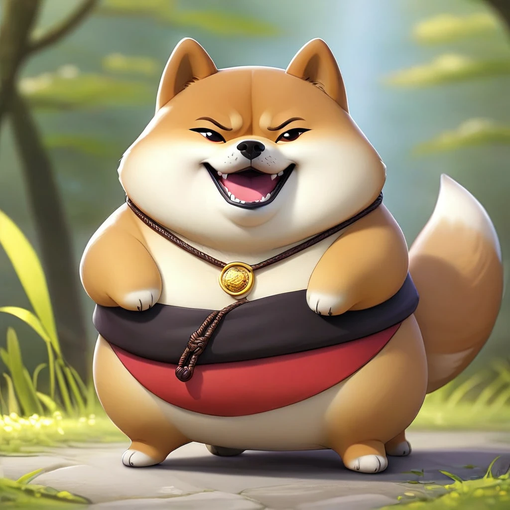 Anthropomorphic Shiba Inu Lulu is so fat she can't fit into her trousers、I'm trying desperately to button my pants but I'm too fat、Exaggerating your state of panic(Masterpiece artwork: 2.1) (Realistic: 1.2) (Bokeh) (Highest quality) (Skin details: 1.3) (The details are complex) (8k) (Detail Eyes) (Sharp focus) 2.1