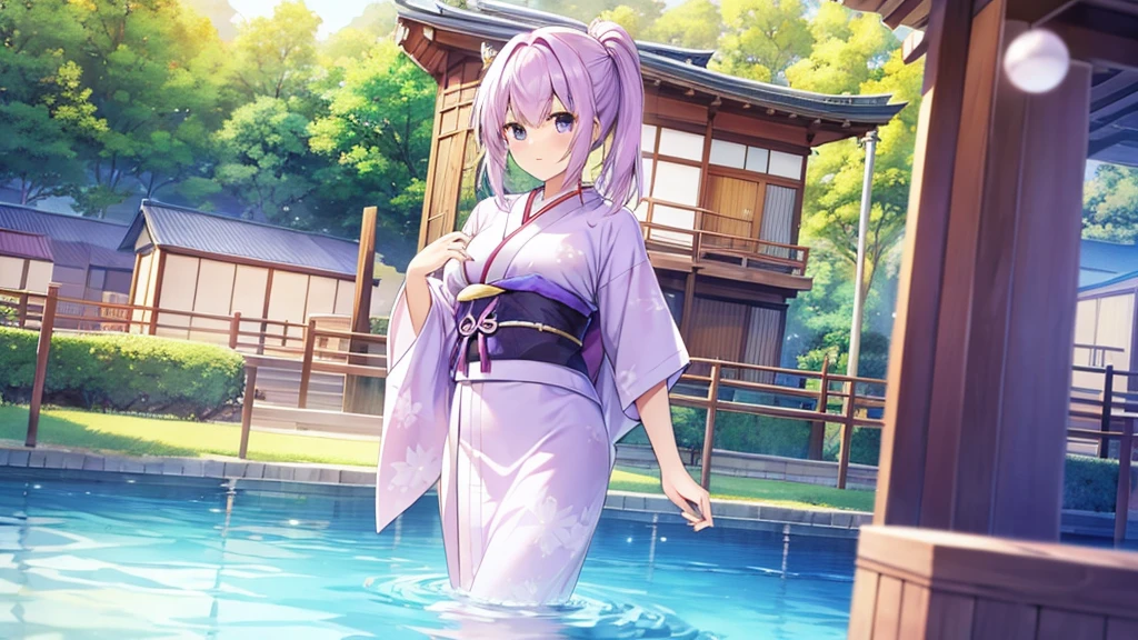 woman clear Light purple hair kimono Anime Style Holiday Homes