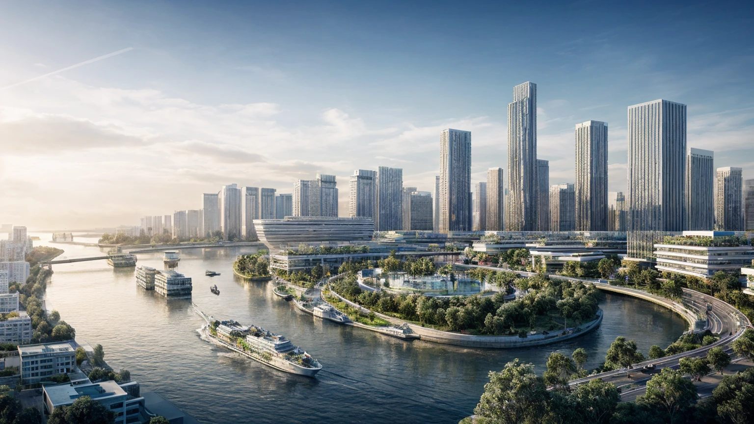 (Best quality,4K,8K,A high resolution,Masterpiece:1.2),Ultra-detailed,(Realistic,Photorealistic,photo-realistic:1.37),Futuristic floating city,Futuristic technology,Huge urban high-tech tablet platform,Airship,Floating in the sky,Futuristic city,Small airships around,High-tech hemispherical platform,Colorful lights,Advanced architecture,modernn architecture,skyscrapper,Access the cloud,Scenic beauty,view over city,Impressive design,Blend seamlessly with nature,energetic and vibrant atmosphere,Futuristic transportation system,Parking is suspended,Transparent path,Lush greenery,Sky gardens,cascading waterfalls,Magnificent skyline,reflections on the water,Sparkling river,Architectural innovation,futuristic skyscrapers,Transparent dome,The shape of the building is unusual,Elevated walkway,Impressive skyline,Glowing lights,Futuristic technology,Minimalist design,Scenic spots,Panoramic view,Cloud Piercing Tower,Vibrant colors,epic sunrise,epic sunset,Dazzling light display,magical ambiance,The future city,Urban Utopia,LuxuryLifestyle,Innovative energy,sustainable development,Smart city technology,Advanced infrastructure,Tranquil atmosphere,Nature and technology live in harmony,Awesome cityscape,Unprecedented urban planning,Architecture connects seamlessly with nature,High-tech metropolis,A cutting-edge engineering marvel,The future of urban living,Visionary architectural concept,Energy-efficient buildings,Harmony with the environment,A city floating above the clouds,Utopian dreams become reality,The possibilities are endless,State-of-the-art transportation network,Green energy integration,Innovative materials,Impressive holographic display,Advanced communication system,Breathtaking aerial view,Quiet and peaceful environment,Modernist aesthetics,Ethereal beauty
