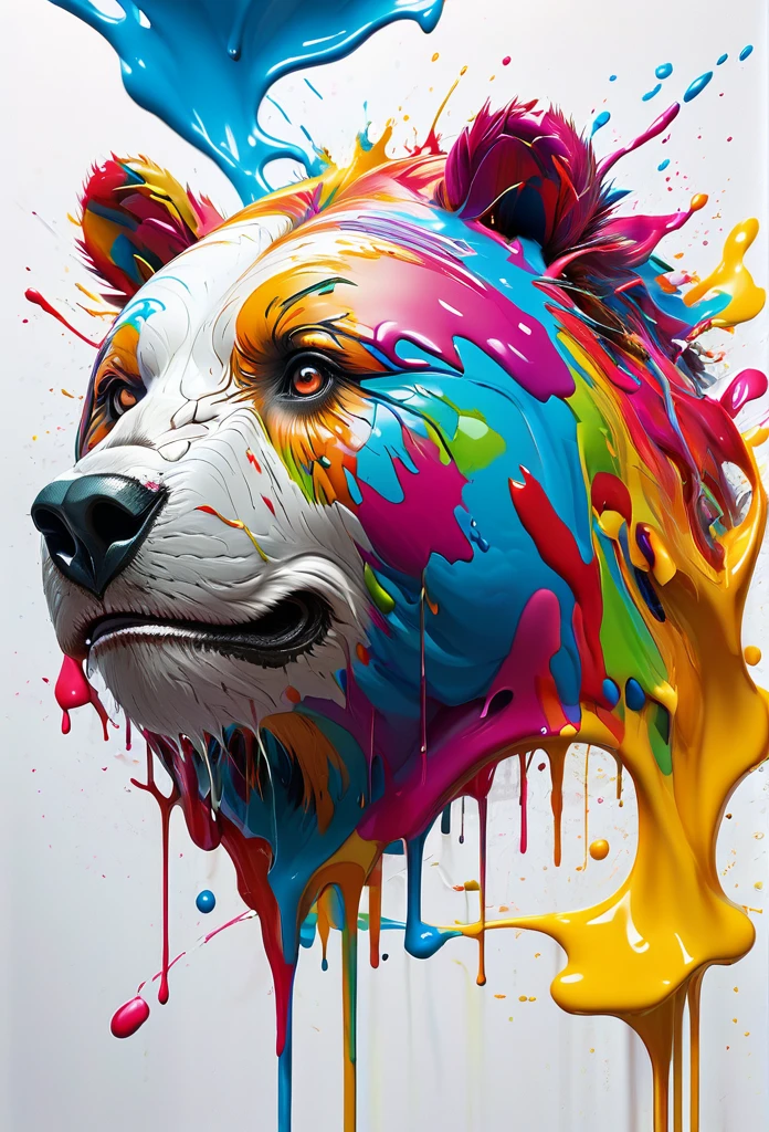 arte splash, bear head, very detailed mane ((White background)), piercing eyes, Epic Instagram, art-station, splash style of colorful paint+, Contour, hyper-detailed intricately detailed, engine unreal, awesome, details Intricate, splashscreen, colors complementary, realistic concept art, 8K resolution, deviantart masterpiece, oil-painting, heavy brush strokes, paint drips, splash arts