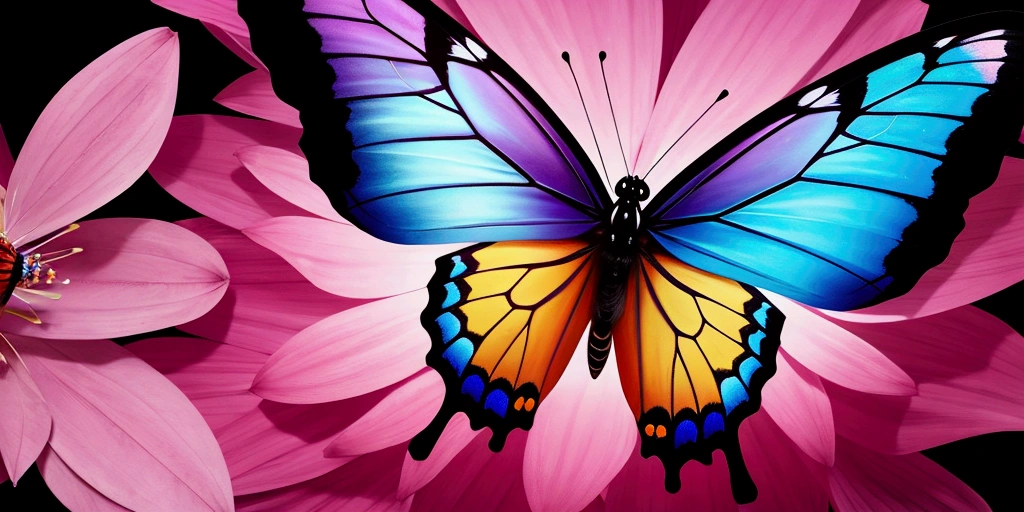 incredible butterfly, vivid colors, png file