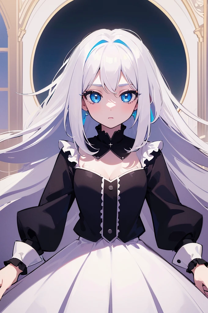 ((masterpiece)), ((highest quality 16k)), ((ephemeral)), ((detailed and delicate)), 1girl, solo, white hair, blue eyes, ((beautiful eyes)), long hair, ,NEON COLOR, LOFI COLOR,clear line, image resolution 1024px,shine colorful,