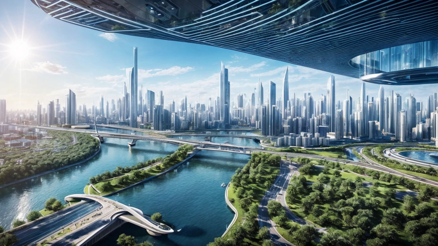 (Best quality,4K,8K,A high resolution,Masterpiece:1.2),Ultra-detailed,(Realistic,Photorealistic,photo-realistic:1.37),Futuristic floating city,Futuristic technology,Huge urban high-tech tablet platform,Airship,Floating in the sky,Futuristic city,Small airships around,High-tech hemispherical platform,Colorful lights,Advanced architecture,modernn architecture,skyscrapper,Access the cloud,Scenic beauty,view over city,Impressive design,Blend seamlessly with nature,energetic and vibrant atmosphere,Futuristic transportation system,Parking is suspended,Transparent path,Lush greenery,Sky gardens,cascading waterfalls,Magnificent skyline,reflections on the water,Sparkling river,Architectural innovation,futuristic skyscrapers,Transparent dome,The shape of the building is unusual,Elevated walkway,Impressive skyline,Glowing lights,Futuristic technology,Minimalist design,Scenic spots,Panoramic view,Cloud Piercing Tower,Vibrant colors,epic sunrise,epic sunset,Dazzling light display,magical ambiance,The future city,Urban Utopia,LuxuryLifestyle,Innovative energy,sustainable development,Smart city technology,Advanced infrastructure,Tranquil atmosphere,Nature and technology live in harmony,Awesome cityscape,Unprecedented urban planning,Architecture connects seamlessly with nature,High-tech metropolis,A cutting-edge engineering marvel,The future of urban living,Visionary architectural concept,Energy-efficient buildings,Harmony with the environment,A city floating above the clouds,Utopian dreams become reality,The possibilities are endless,State-of-the-art transportation network,Green energy integration,Innovative materials,Impressive holographic display,Advanced communication system,Breathtaking aerial view,Quiet and peaceful environment,Modernist aesthetics,Ethereal beauty