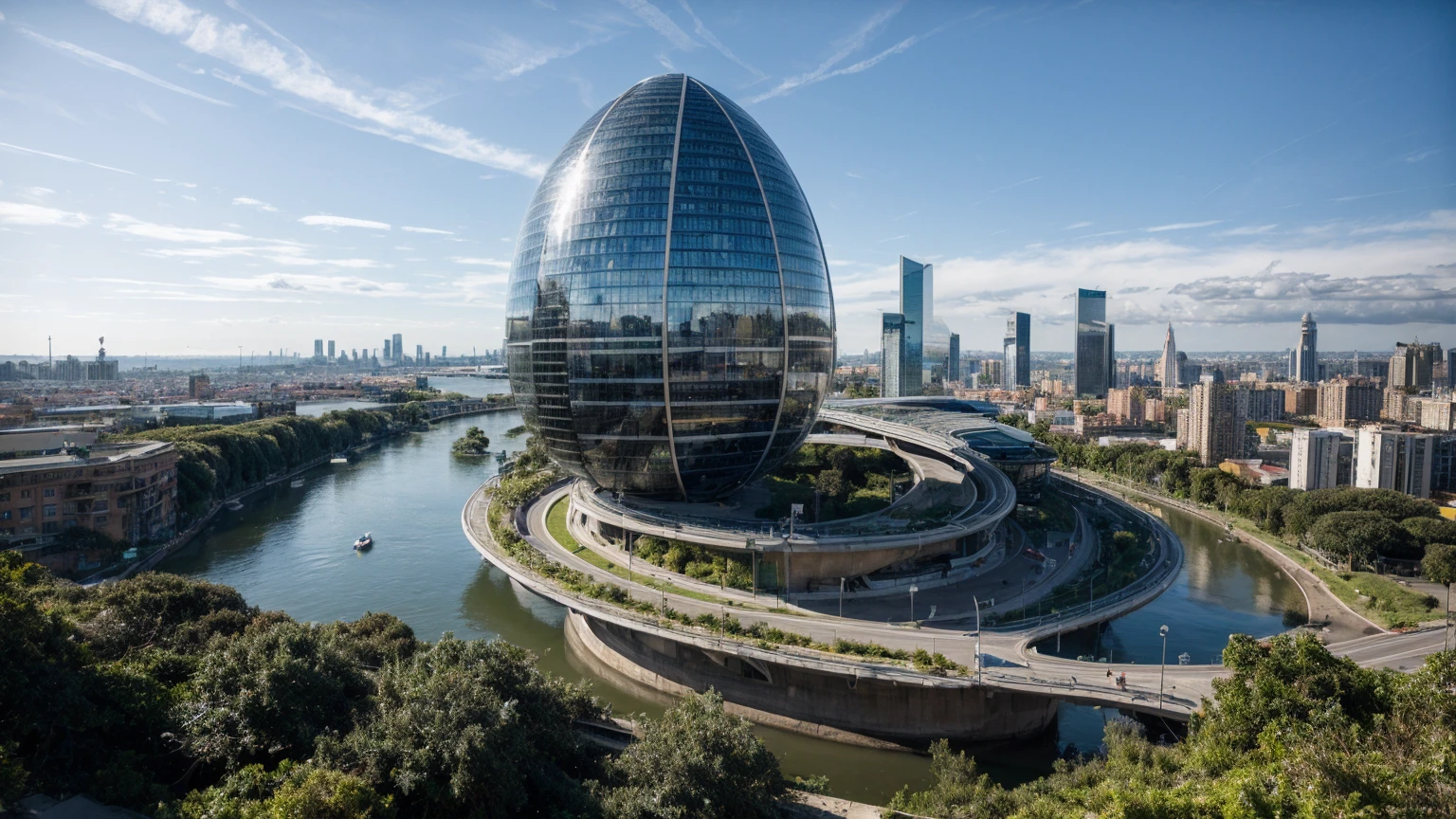 (Best quality,4K,8K,A high resolution,Masterpiece:1.2),Ultra-detailed,(Realistic,Photorealistic,photo-realistic:1.37),Futuristic floating city,Futuristic technology,Huge urban high-tech tablet platform,Airship,Floating in the sky,Futuristic city,Small airships around,High-tech hemispherical platform,Colorful lights,Advanced architecture,modernn architecture,skyscrapper,Access the cloud,Scenic beauty,view over city,Impressive design,Blend seamlessly with nature,energetic and vibrant atmosphere,Futuristic transportation system,Parking is suspended,Transparent path,Lush greenery,Sky gardens,cascading waterfalls,Magnificent skyline,reflections on the water,Sparkling river,Architectural innovation,futuristic skyscrapers,Transparent dome,The shape of the building is unusual,Elevated walkway,Impressive skyline,Glowing lights,Futuristic technology,Minimalist design,Scenic spots,Panoramic view,Cloud Piercing Tower,Vibrant colors,epic sunrise,epic sunset,Dazzling light display,magical ambiance,The future city,Urban Utopia,LuxuryLifestyle,Innovative energy,sustainable development,Smart city technology,Advanced infrastructure,Tranquil atmosphere,Nature and technology live in harmony,Awesome cityscape,Unprecedented urban planning,Architecture connects seamlessly with nature,High-tech metropolis,A cutting-edge engineering marvel,The future of urban living,Visionary architectural concept,Energy-efficient buildings,Harmony with the environment,A city floating above the clouds,Utopian dreams become reality,The possibilities are endless,State-of-the-art transportation network,Green energy integration,Innovative materials,Impressive holographic display,Advanced communication system,Breathtaking aerial view,Quiet and peaceful environment,Modernist aesthetics,Ethereal beauty