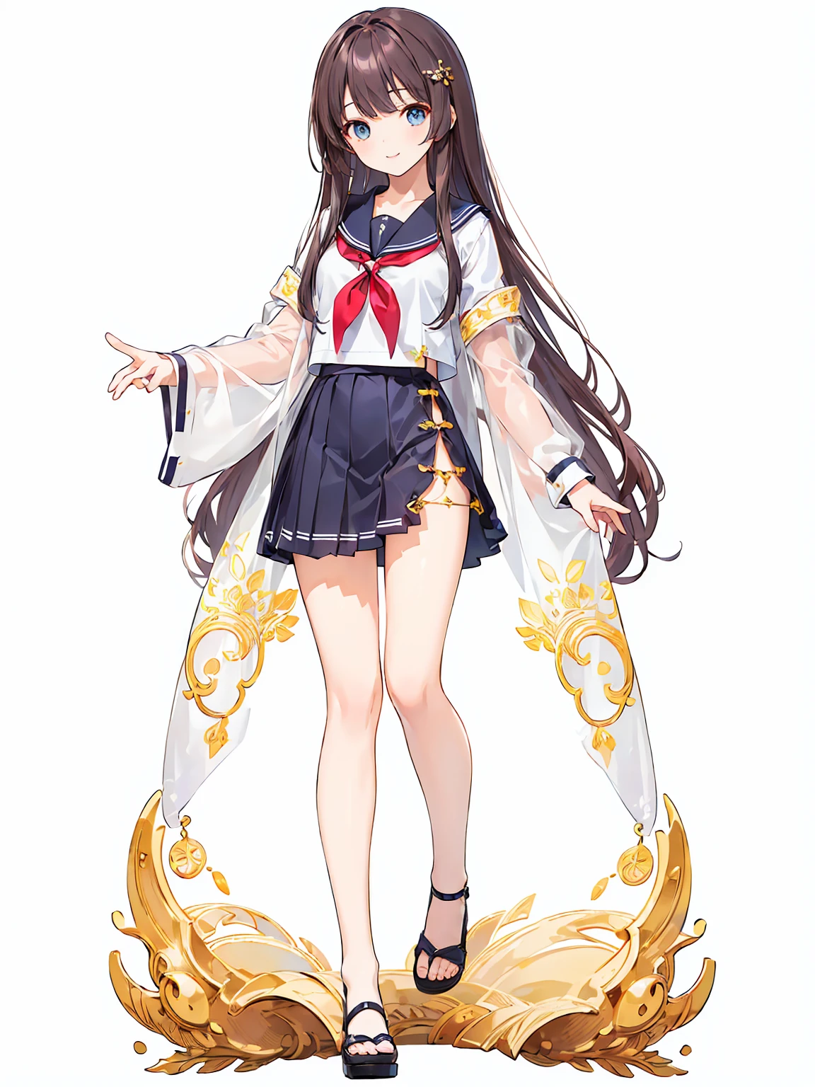 Full body ,dynamic Standing ,(realistic:1.37)、Full body ,(Masterpiece), ((((best quality))) , (((very detailed))) , (((Masterpiece))) , 1 girl, cute, 16 years old, smile, Look at the viewer., Female in the Thai animation Pinto, Seifuku, photograph, realistic, best quality, hired, detailed face, Detailed background, depth of field, Bokeh , white background , (Full body:1.5), Blank white background, (white background), Transparent background, looking down, ((masterpiece, illustration, best quality))
