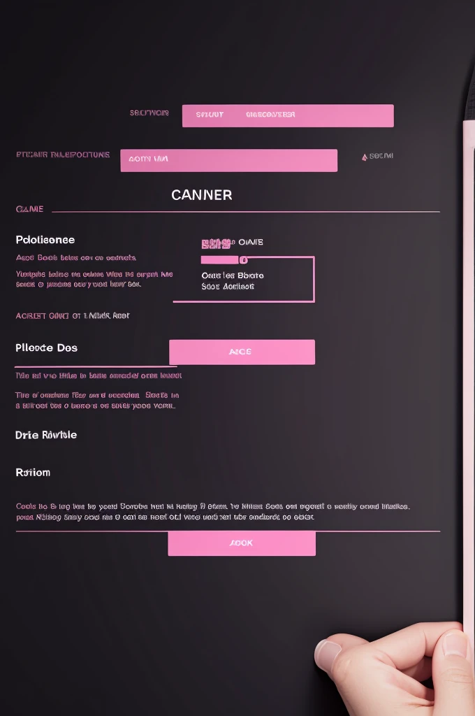 Create a banner with a black background with details in dark pink written in the center CLASSIFICATION TABLE 