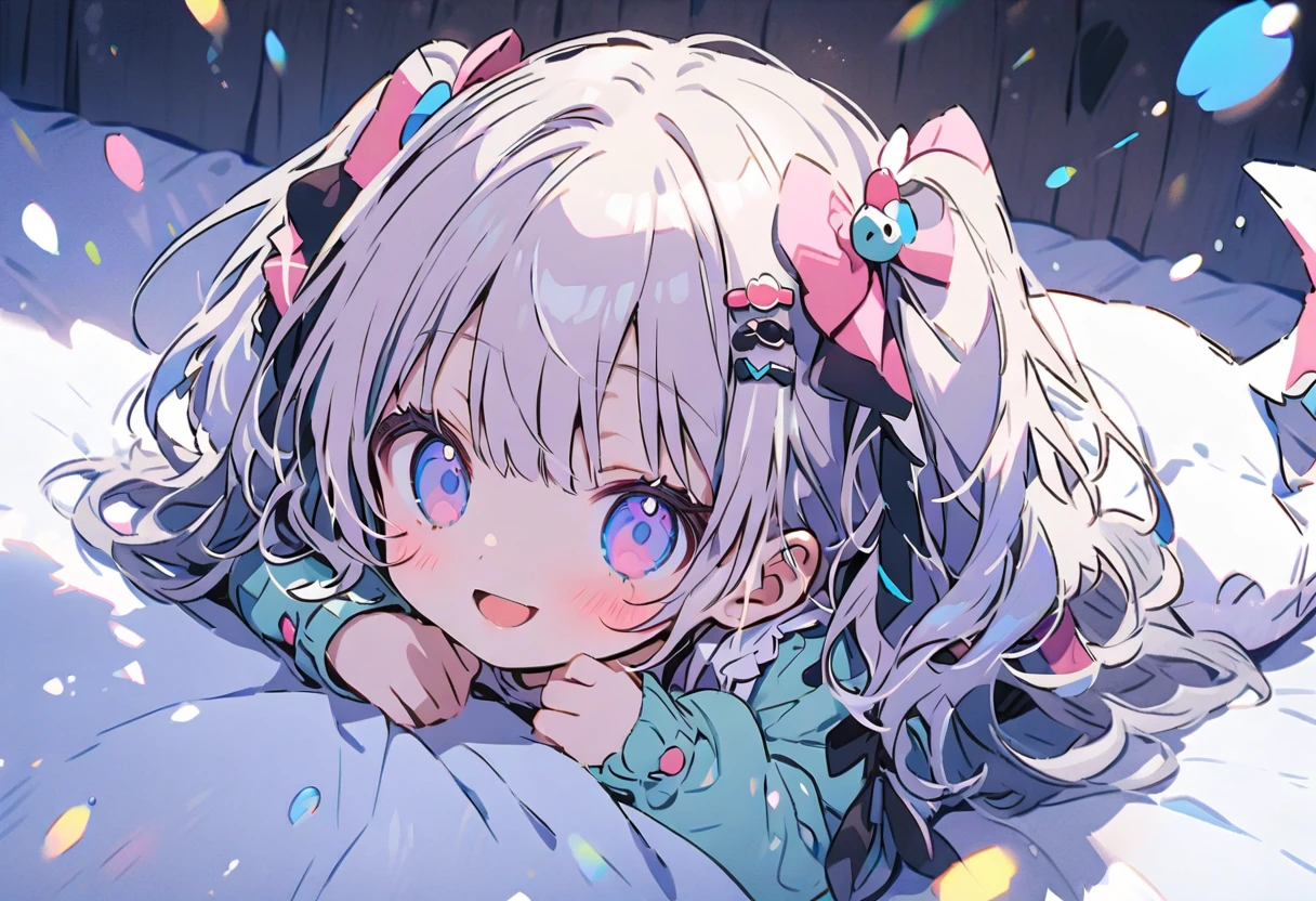 2females\(small ???,cute,kawaii,age of 10,2pigtails hair,curly hair,hair color cosmic,big eyes,eye color cosmic,cute dress,[cat ear:1.8],smile,cute pose,long shot\) AND 2females\(cat,kitten\) BREAK ,background\(inside,messy room,cute room,many kitten\), BREAK ,quality\(8k,wallpaper of extremely detailed CG unit, ​masterpiece,hight resolution,top-quality,top-quality real texture skin,hyper realisitic,increase the resolution,RAW photos,best qualtiy,highly detailed,the wallpaper,cinematic lighting,ray trace,golden ratio\),(close up cat:2.0),dynamic angle