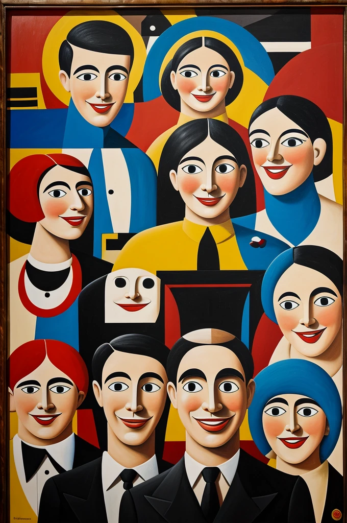 A Dadaist painting with a theme of Happiness 