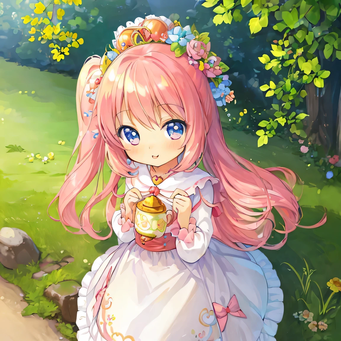 ((masterpiece)), ((best quality)), (ultra-detailed), ((kawaii)), cute, (lovely), illustration, anime style, (chibi:1.2), A beautiful girl character that is an anthropomorphized version of nuts.