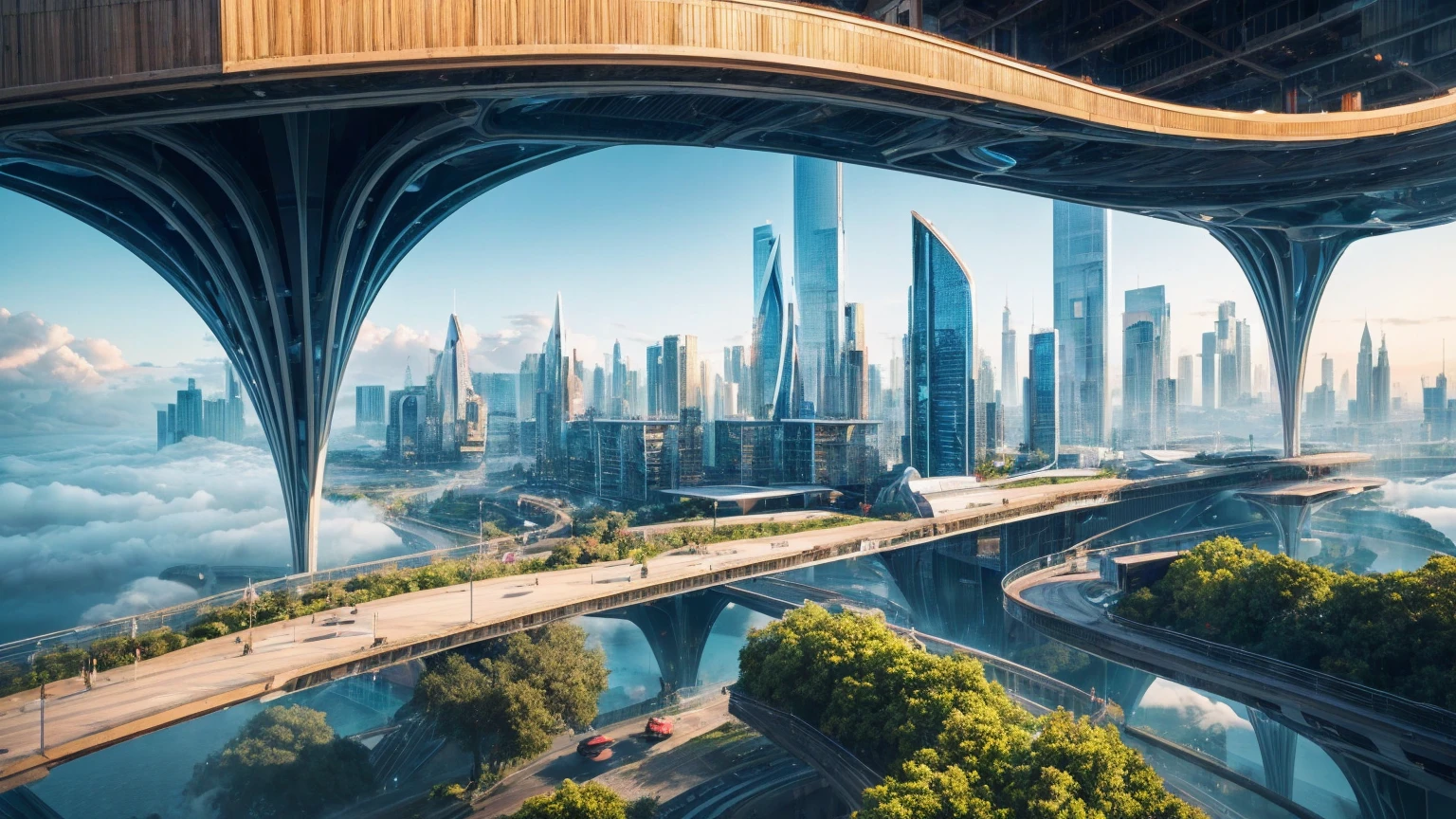(Best quality,4K,8K,A high resolution,Masterpiece:1.2),Ultra-detailed,(Realistic,Photorealistic,photo-realistic:1.37),Futuristic floating city,Futuristic technology,Huge urban high-tech tablet platform,Airship,Floating in the sky,Futuristic city,Small airships around,High-tech hemispherical platform,Colorful lights,Advanced architecture,modernn architecture,skyscrapper,Access the cloud,Scenic beauty,view over city,Impressive design,Blend seamlessly with nature,energetic and vibrant atmosphere,Futuristic transportation system,Parking is suspended,Transparent path,Lush greenery,Sky gardens,cascading waterfalls,Magnificent skyline,reflections on the water,Sparkling river,Architectural innovation,futuristic skyscrapers,Transparent dome,The shape of the building is unusual,Elevated walkway,Impressive skyline,Glowing lights,Futuristic technology,Minimalist design,Scenic spots,Panoramic view,Cloud Piercing Tower,Vibrant colors,epic sunrise,epic sunset,Dazzling light display,magical ambiance,The future city,Urban Utopia,LuxuryLifestyle,Innovative energy,sustainable development,Smart city technology,Advanced infrastructure,Tranquil atmosphere,Nature and technology live in harmony,Awesome cityscape,Unprecedented urban planning,Architecture connects seamlessly with nature,High-tech metropolis,A cutting-edge engineering marvel,The future of urban living,Visionary architectural concept,Energy-efficient buildings,Harmony with the environment,A city floating above the clouds,Utopian dreams become reality,The possibilities are endless,State-of-the-art transportation network,Green energy integration,Innovative materials,Impressive holographic display,Advanced communication system,Breathtaking aerial view,Quiet and peaceful environment,Modernist aesthetics,Ethereal beauty