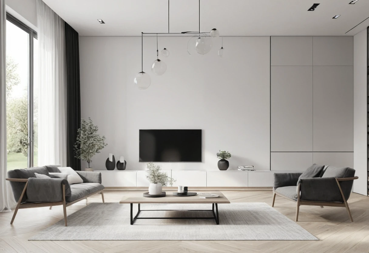 photo of Minimalist style interior, Minimalist style, Little furniture, airy space, using neutral colors.
Color: White, gray, black, sometimes with soft color accents. UHD, 8k, super detailed, high quality, highly detailed, masterpiece , super Ultra UD