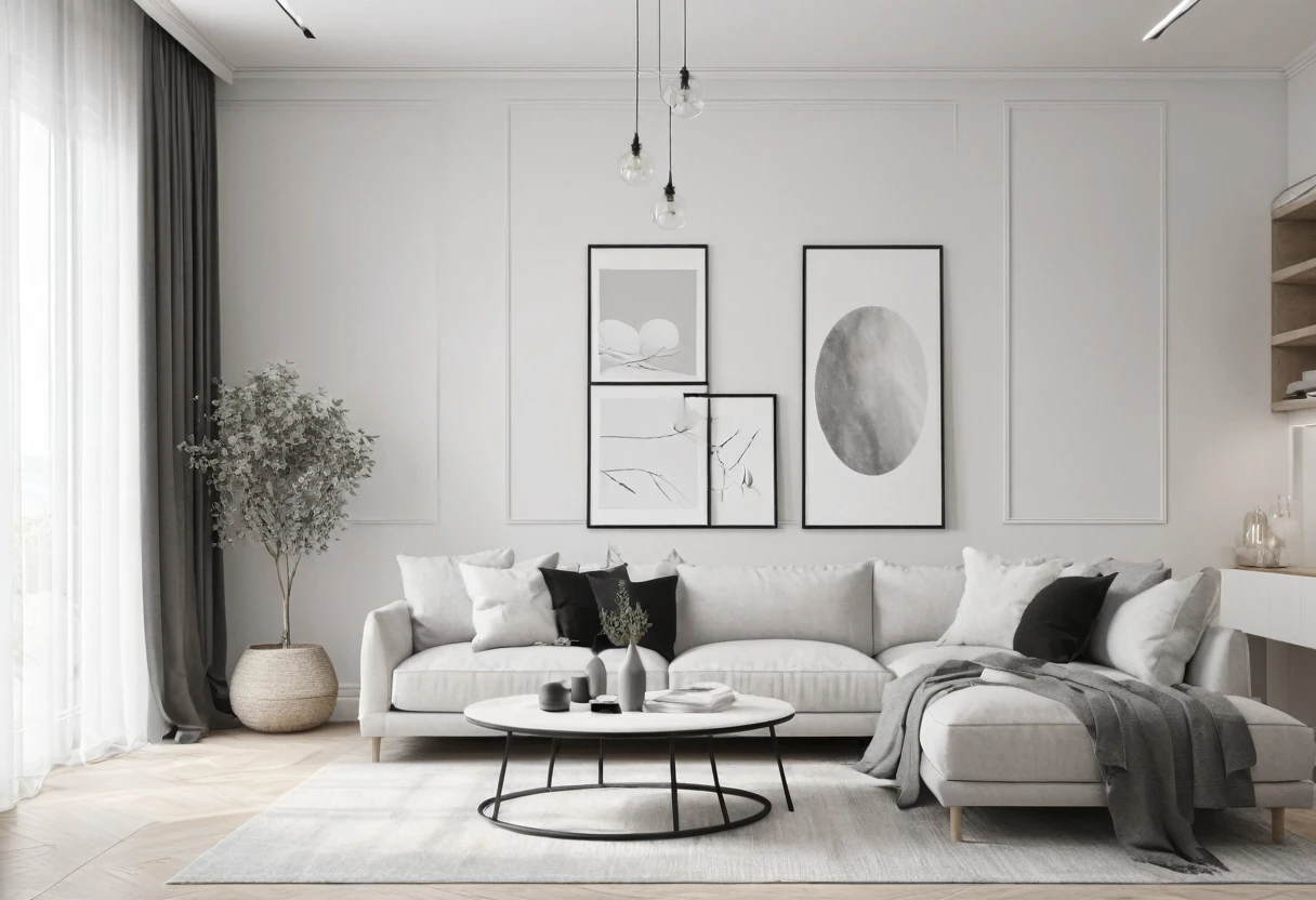 photo of Minimalist style interior, Minimalist style, Little furniture, airy space, using neutral colors.
Color: White, gray, black, sometimes with soft color accents. UHD, 8k, super detailed, high quality, highly detailed, masterpiece , super Ultra UD