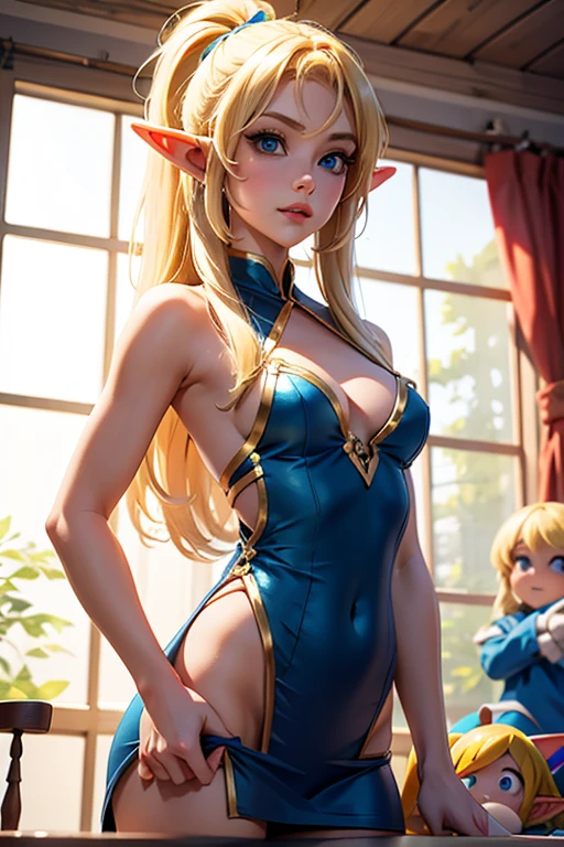 Blonde,Elf,toy,play,