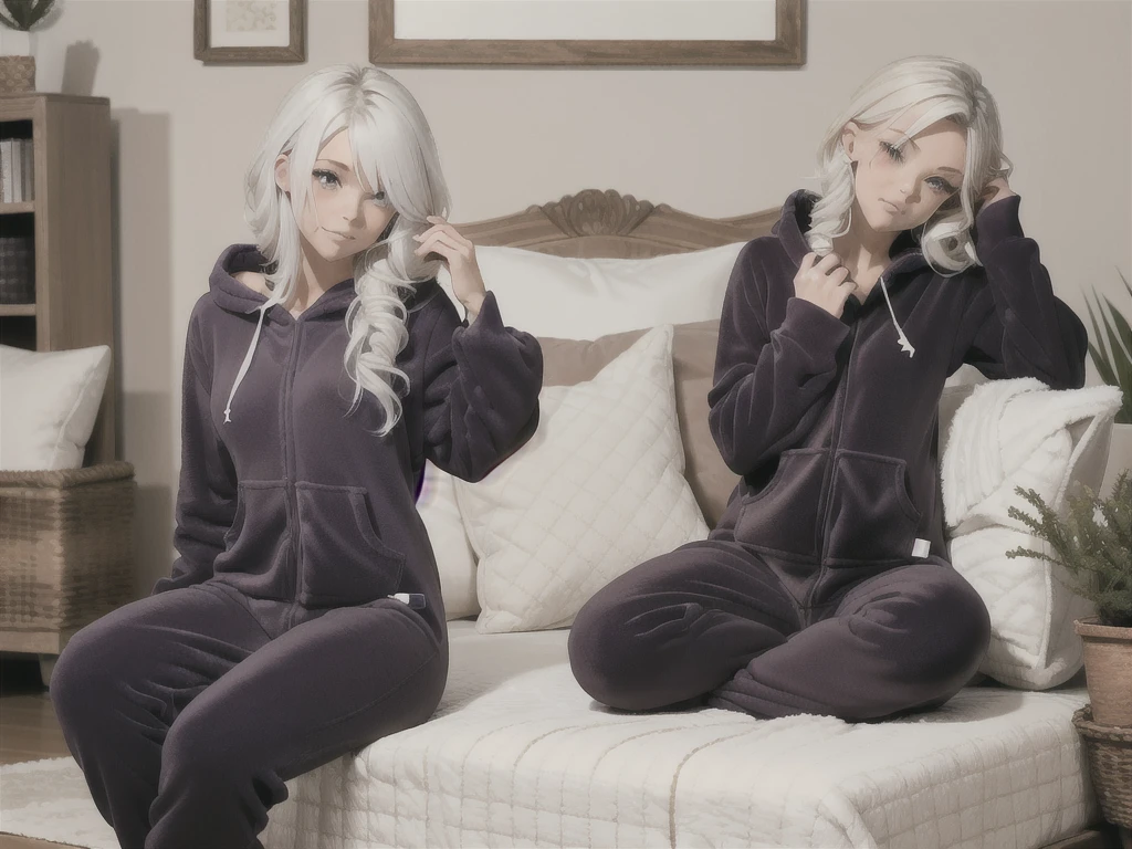 an anime image of a small boy with white hair wearing a thick diaper underneath fox hoodie-footie pjs, hoodie-footie pjs, sleeping in a crib, nursery, (1boy), adorable, masterpiece, extremely detailed, beautiful eyes, sharp focus, vivid colors, studio lighting, intricate details, soft textures, cozy atmosphere, high quality, hood down,
