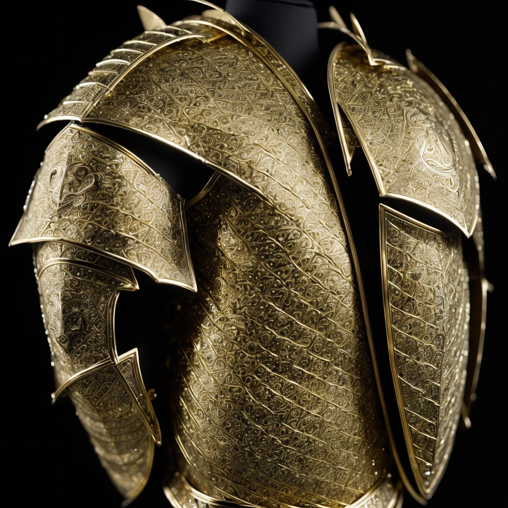 a close up of a Armadura de Ouro on a black background, sleek Armadura de Ouro, armadura dourada, Armadura de Ouro, paladin armadura dourada, body armadura dourada, armadura dourada wearing, armadura dourada, heavy armadura dourada, armadura de obsidiana de ouro, light Armadura de Ouro, armadura de ouro suit, armadura dourada brilhante, Armadura Gloden, Armadura de corpo inteiro dourada, armadura de ouro, com detalhes azuis brilhantes