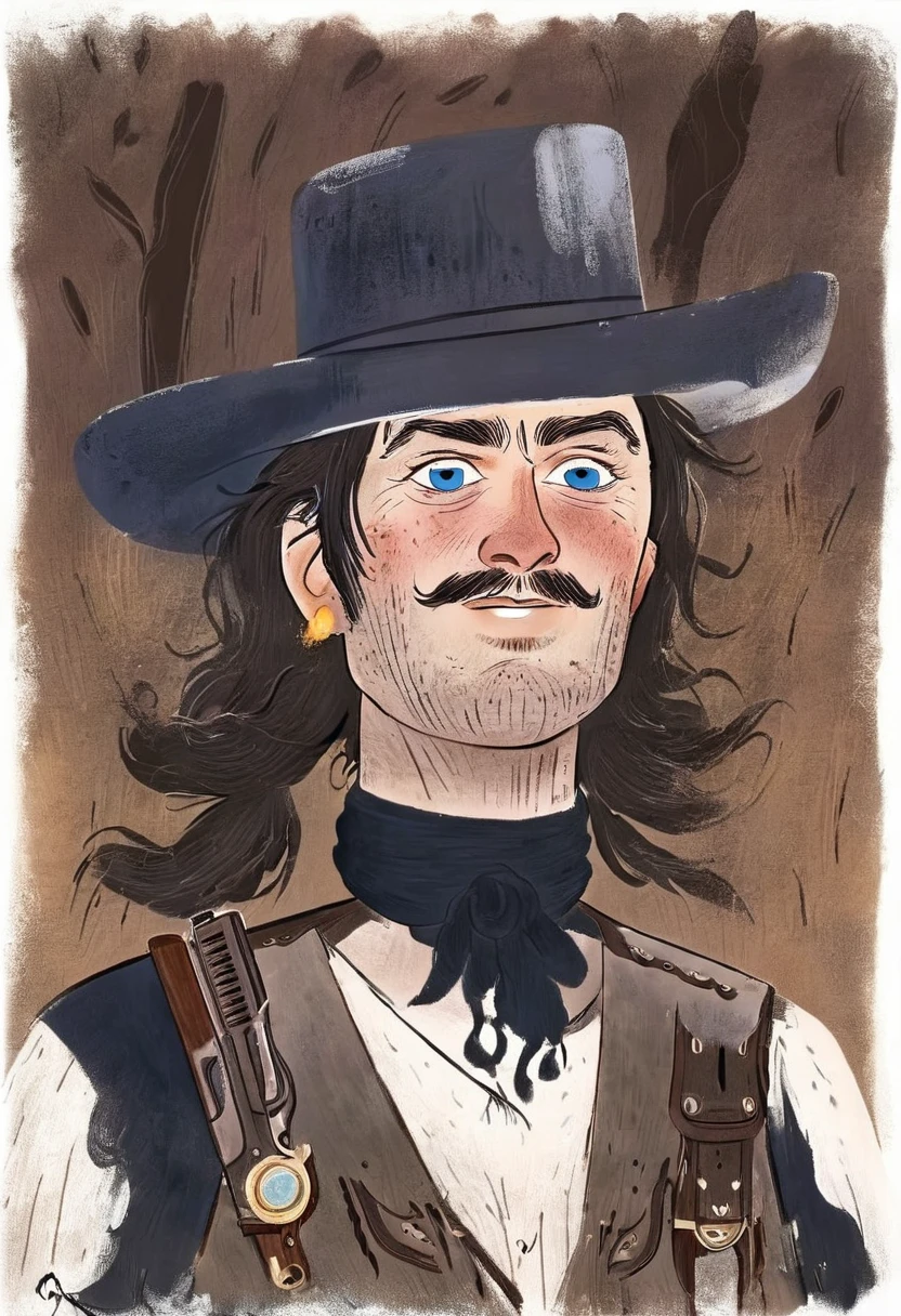 a cowboy in the wild west, john wayne, ringo kid, stagecoach movie, detailed portrait, chiseled facial features, piercing blue eyes, rugged good looks, weathered skin, cowboy hat, western outfit, gun holster, desert landscape, golden hour lighting, cinematic composition, dramatic shadows, muted color palette, gritty realism, classic hollywood style