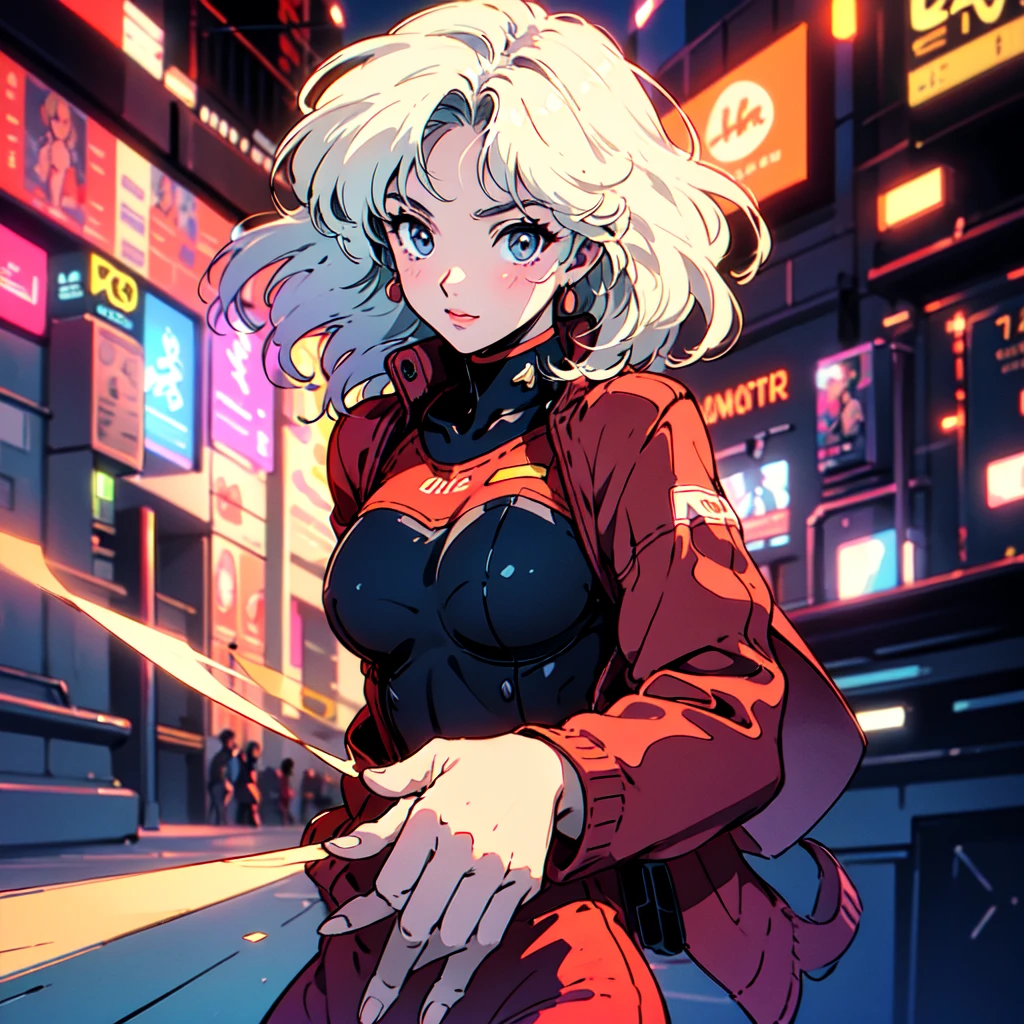 ((ultra detailed, masterpiece, best quality)) oface


 StarMerrin, 1girl, solo, white hair, cityscape, at night, on top of a skyscraper, short dress, tight