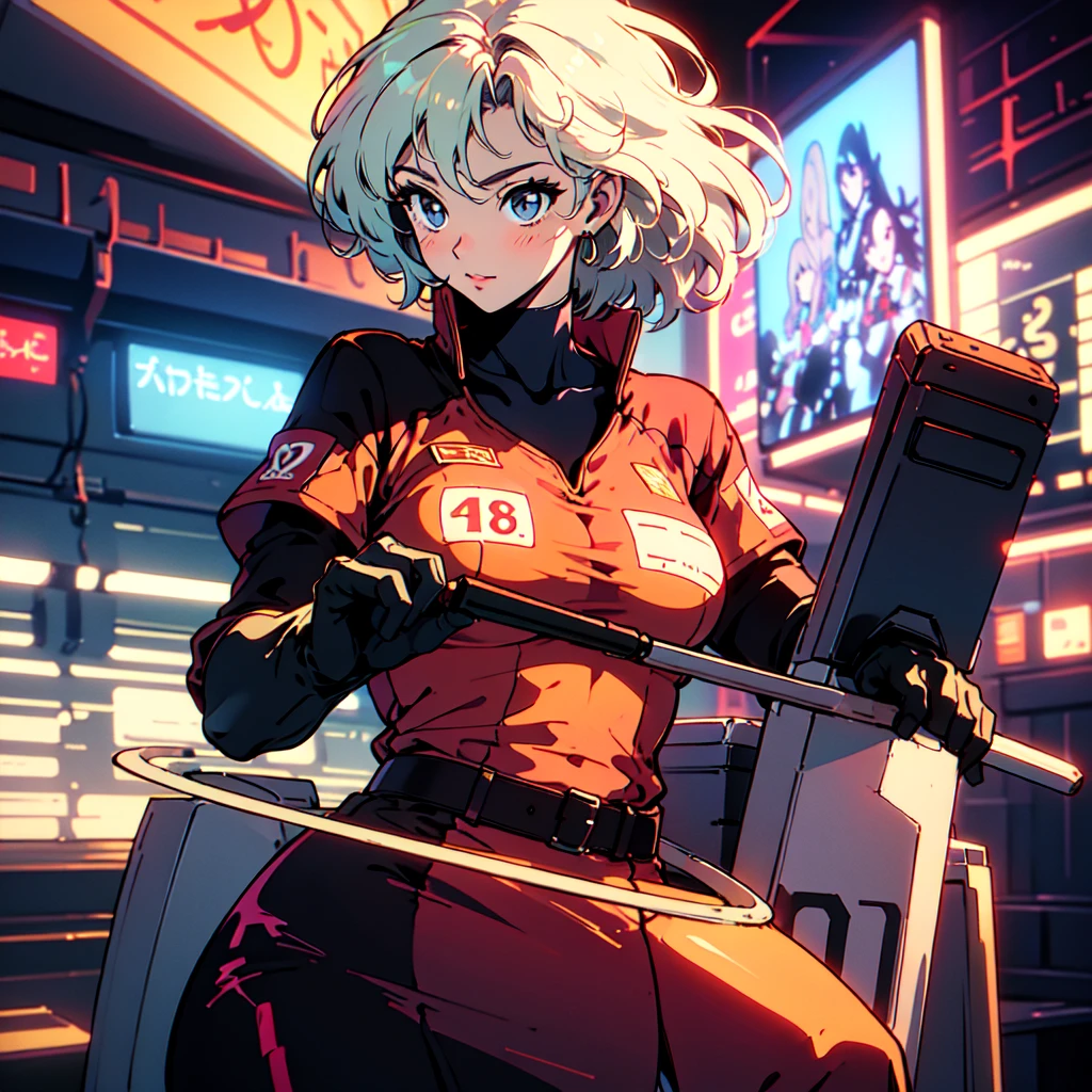 A city pop poster with a retro 80s feel、Imagine the album cover。With the highest quality anime illustrations、There is one blonde girl with short hair.。Her eyes shine blue、Dressed in rapper style clothing、I'm wearing headphones。
The image is in a dynamic pose.、Drawn from a novel angle。Created in high definition like 4K、Creates the feeling of being in a dark room。The room was lit by blue lights.、It has a fantastic atmosphere。The room is a small space like a 1K.、The window offers a view of downtown Shinjuku.。
This work depicts a night city enveloped in neon lights.、This will be a record that allows you to fully enjoy the charm of city pop.。